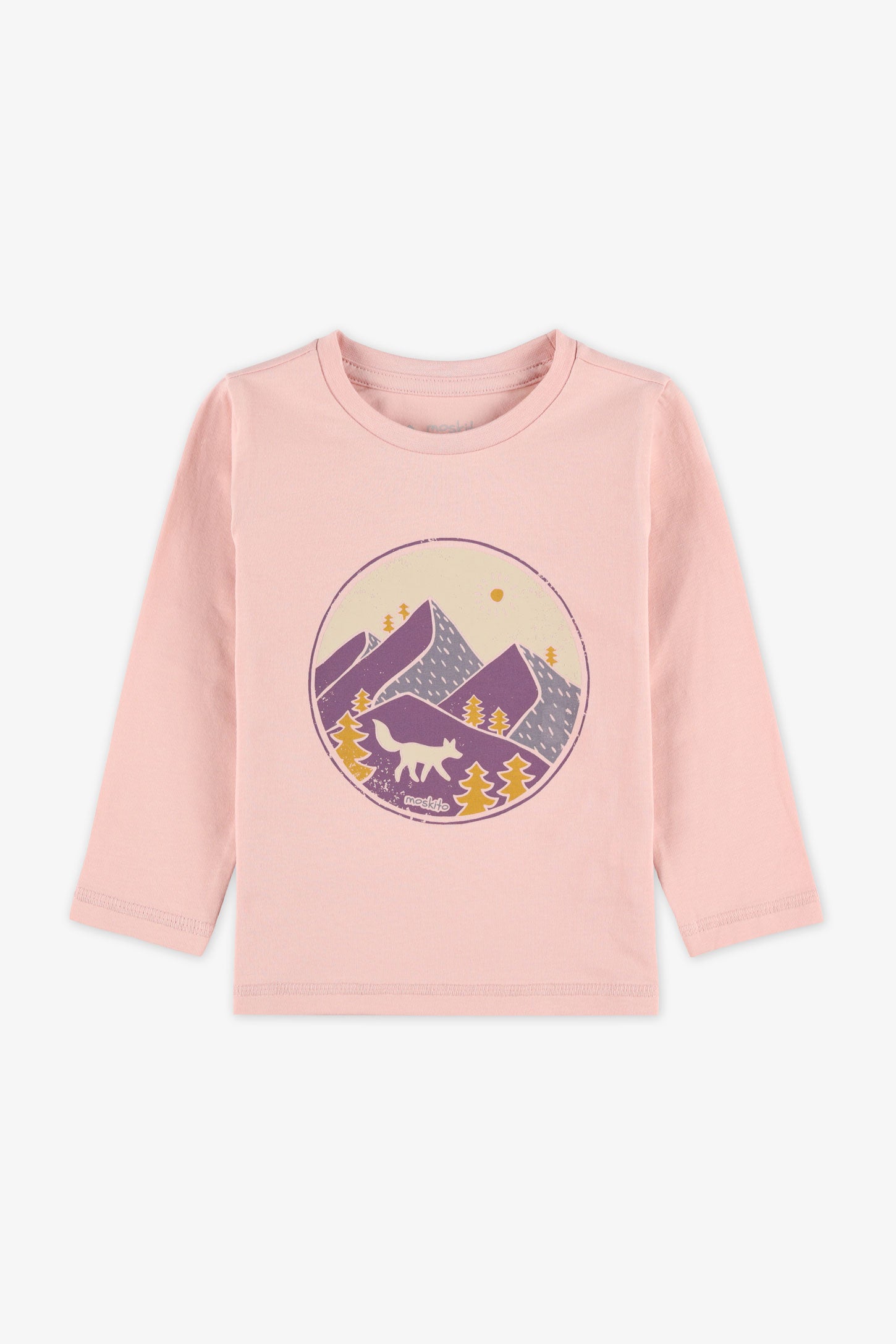 Chandail col rond manches longues - Bébé fille && ROSE