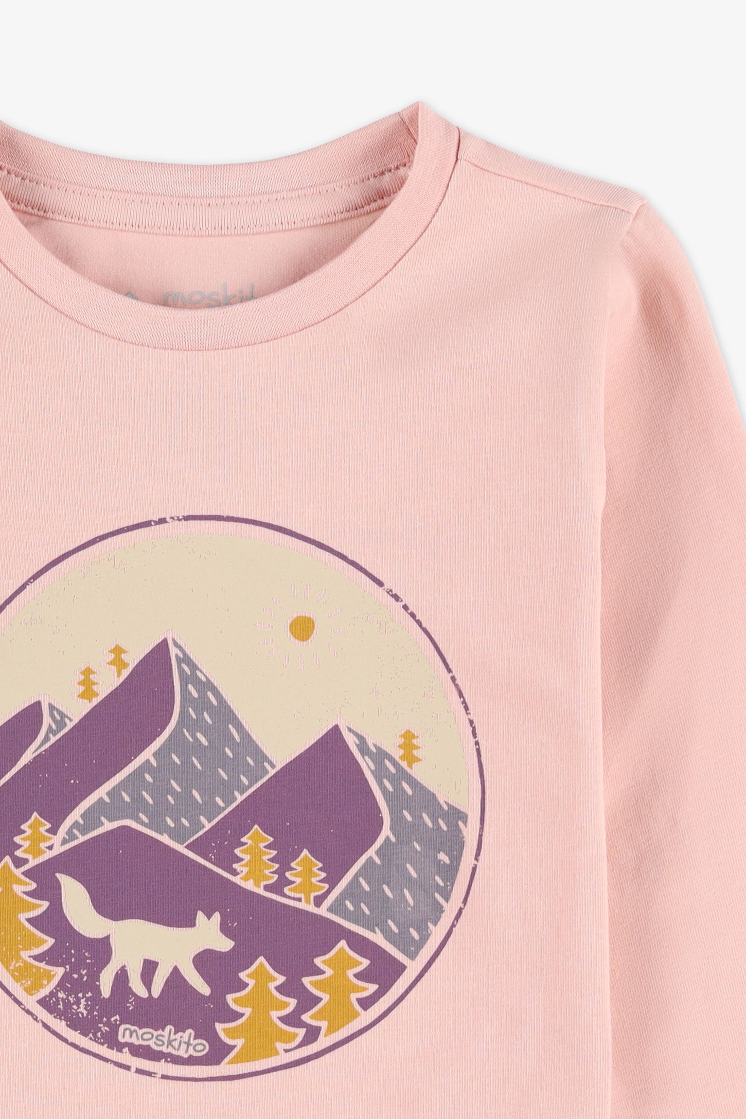 Chandail col rond manches longues - Bébé fille && ROSE