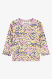 Chandail col rond manches longues - Bébé fille && MAUVE/MULTI