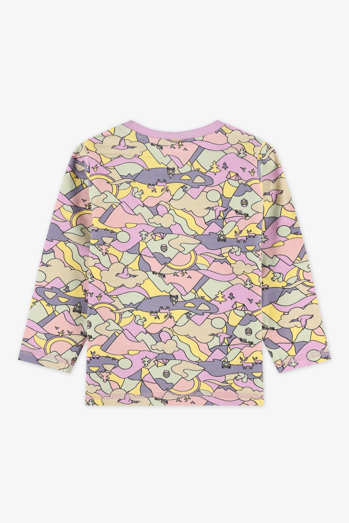 Chandail col rond manches longues, 2T-3T - Bébé fille && MAUVE/MULTI