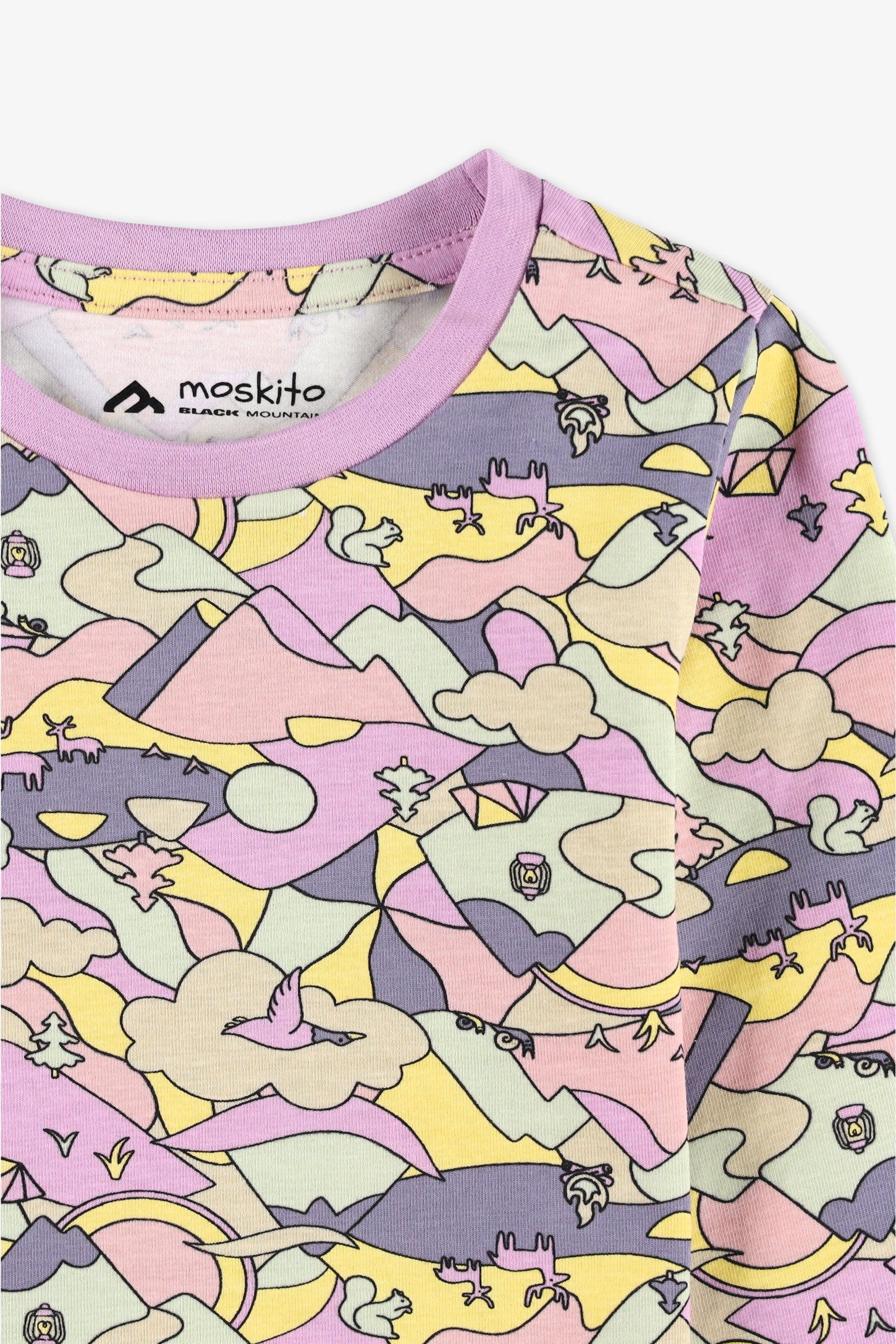 Chandail col rond manches longues, 2T-3T - Bébé fille && MAUVE/MULTI