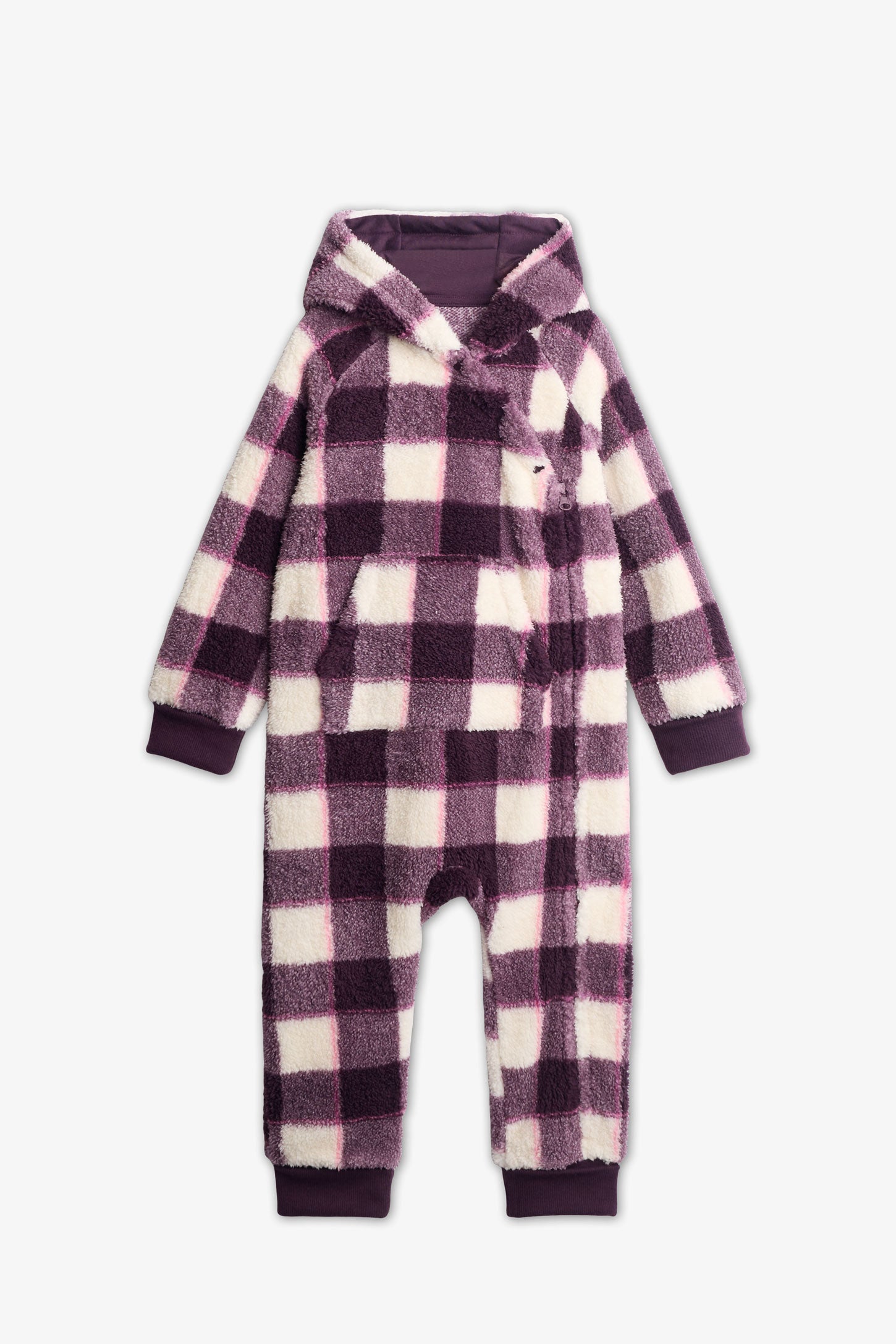 Ensemble 1-pièce à capuchon, 2T-3T - Bébé fille && PRUNE/MULTI