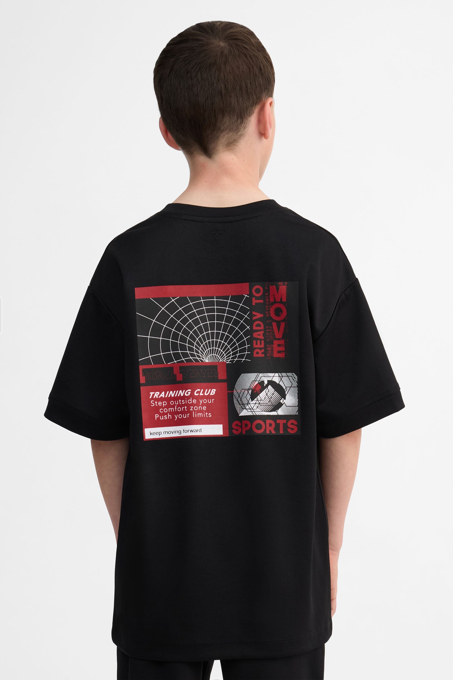 T-shirt col rond coton - Ado garçon && NOIR