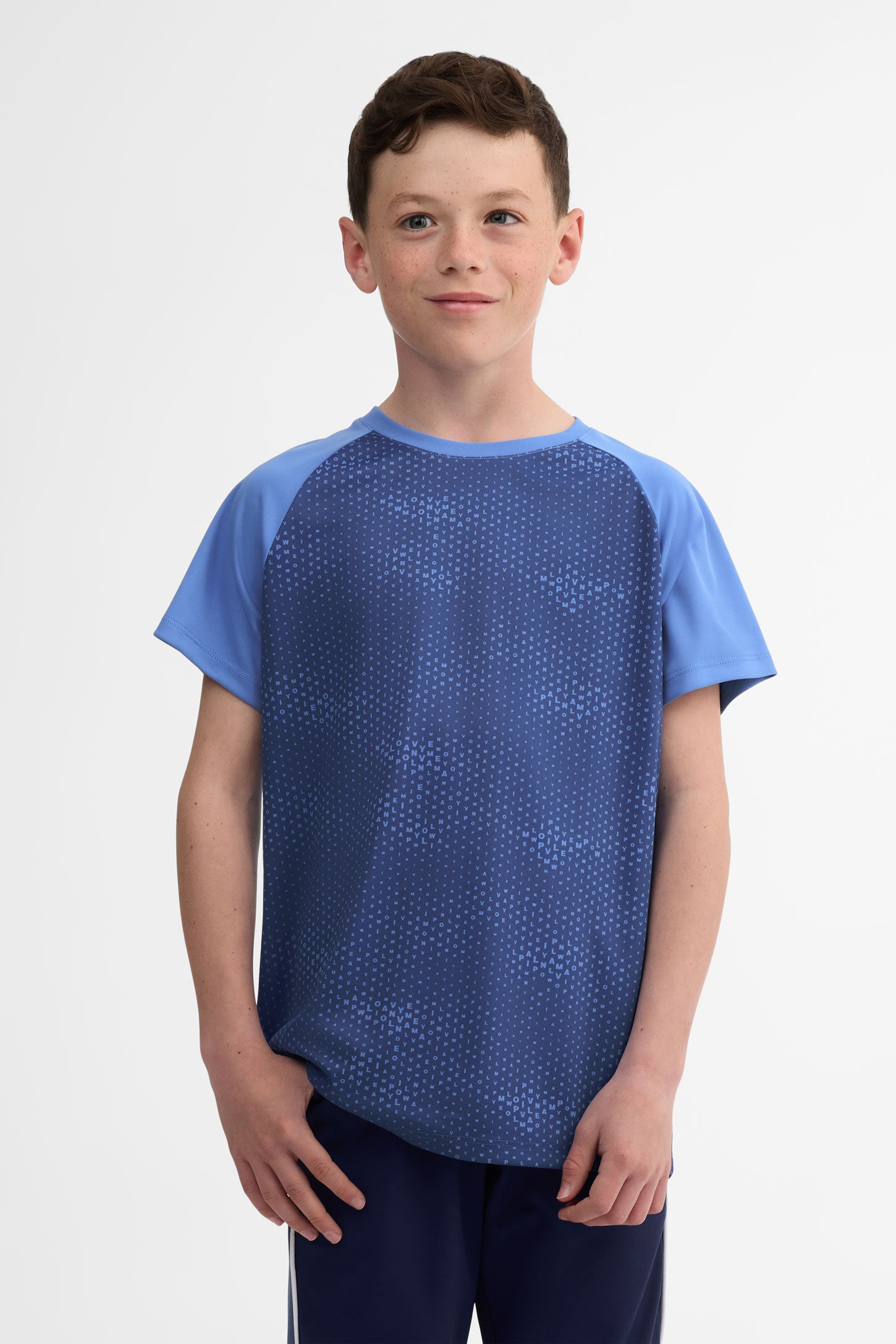 T-shirt col rond - Ado garçon && BLEU MULTI