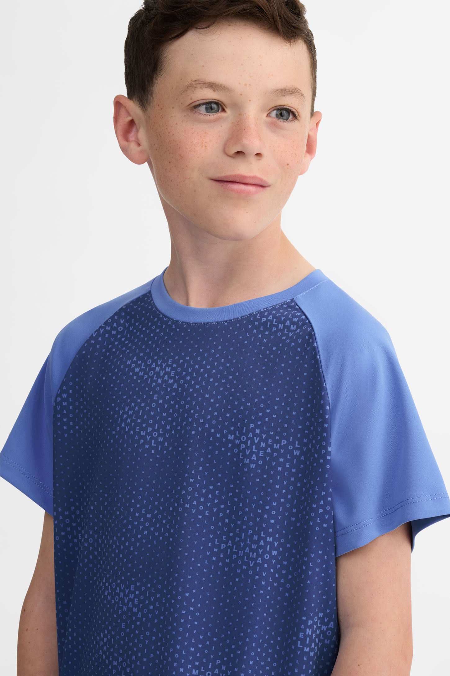 T-shirt col rond - Ado garçon && BLEU MULTI