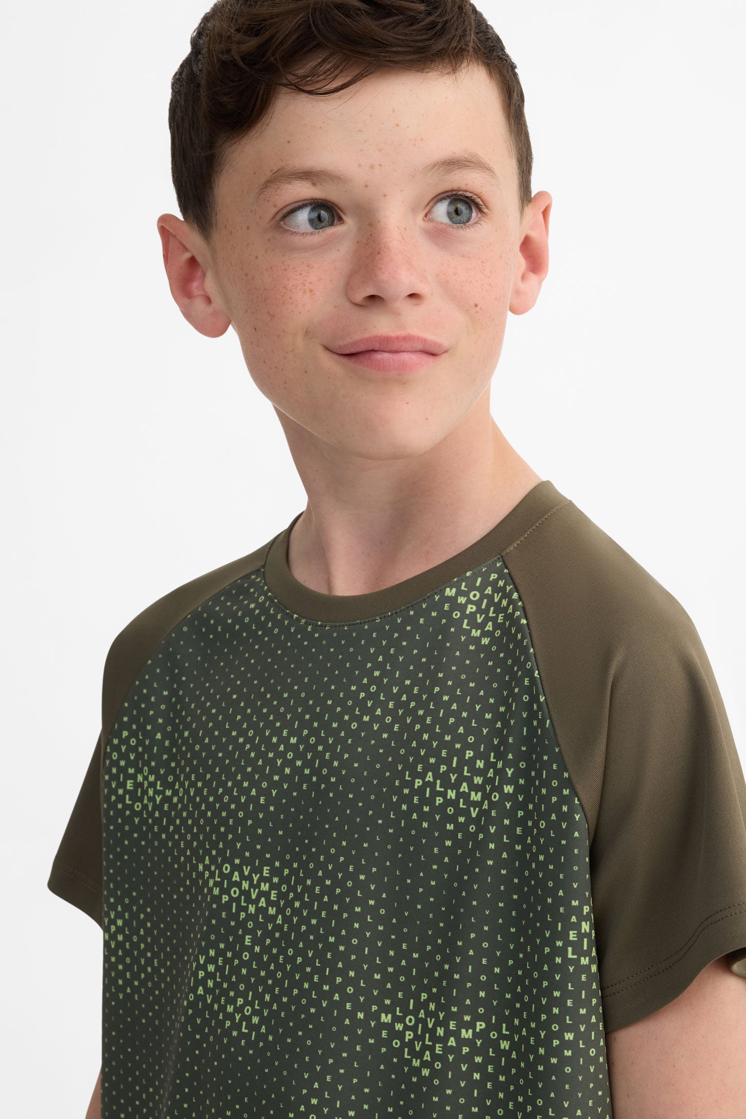 T-shirt col rond - Ado garçon && KAKI/MULTI