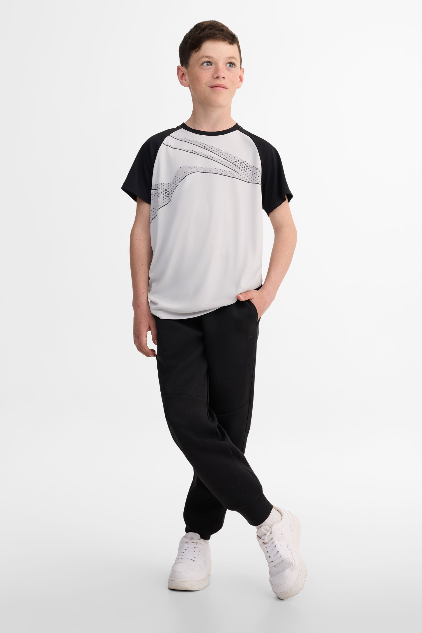 Pantalon jogger coton ouaté - Ado garçon && NOIR