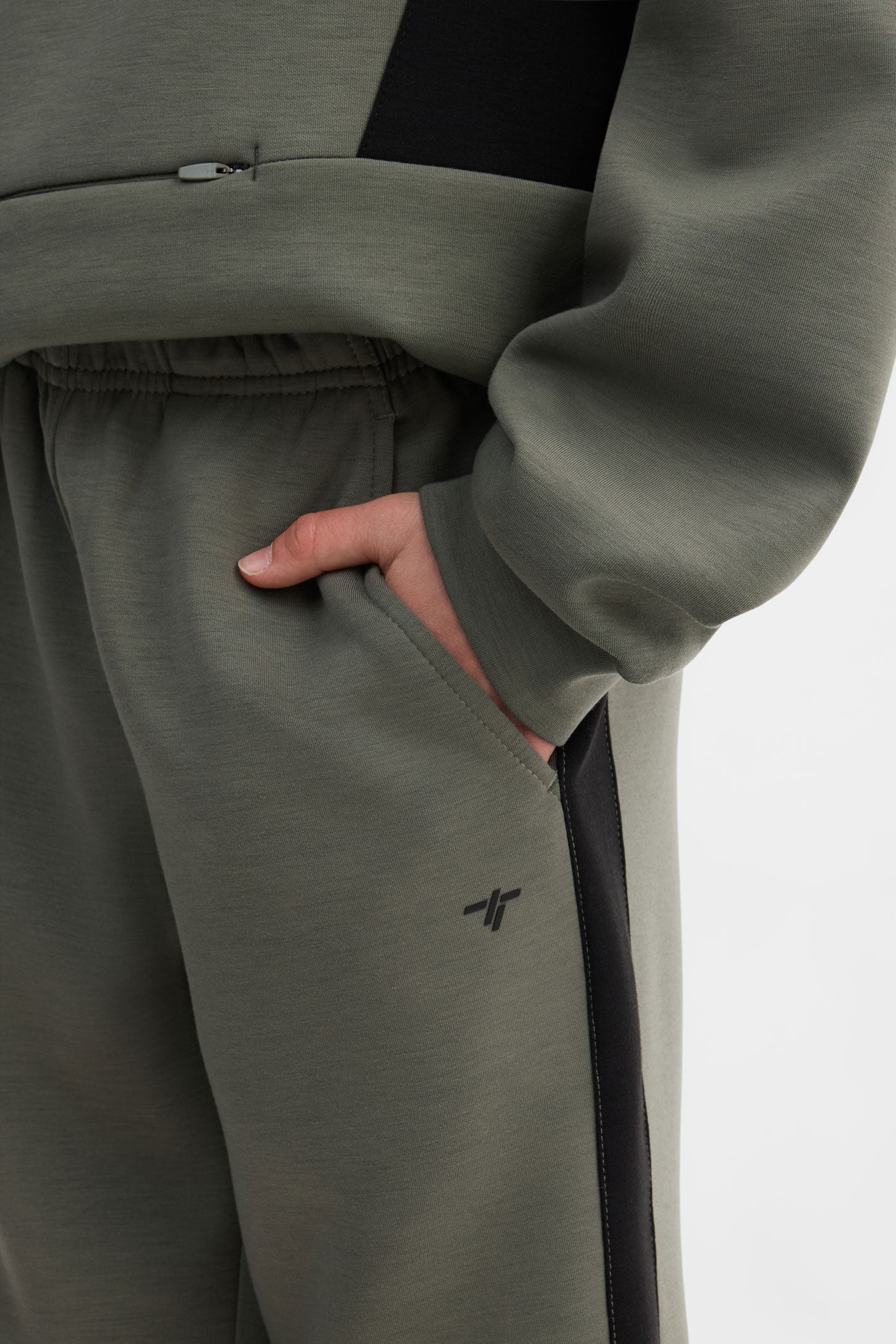 Pantalon jogger coton ouaté - Ado garçon && KAKI