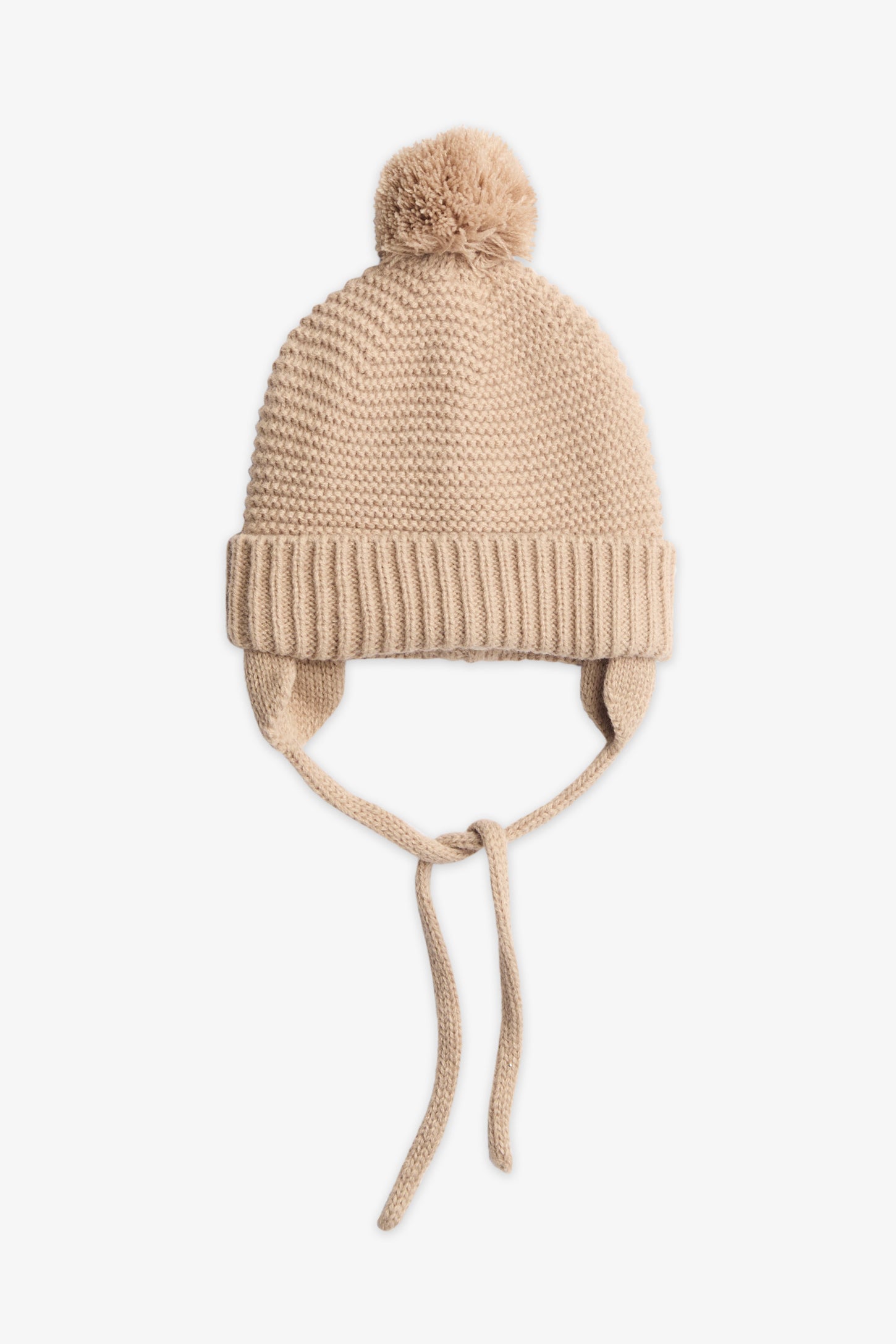 Tuque en tricot doublée à cordons, 2T-3T - Bébé garçon && BEIGE