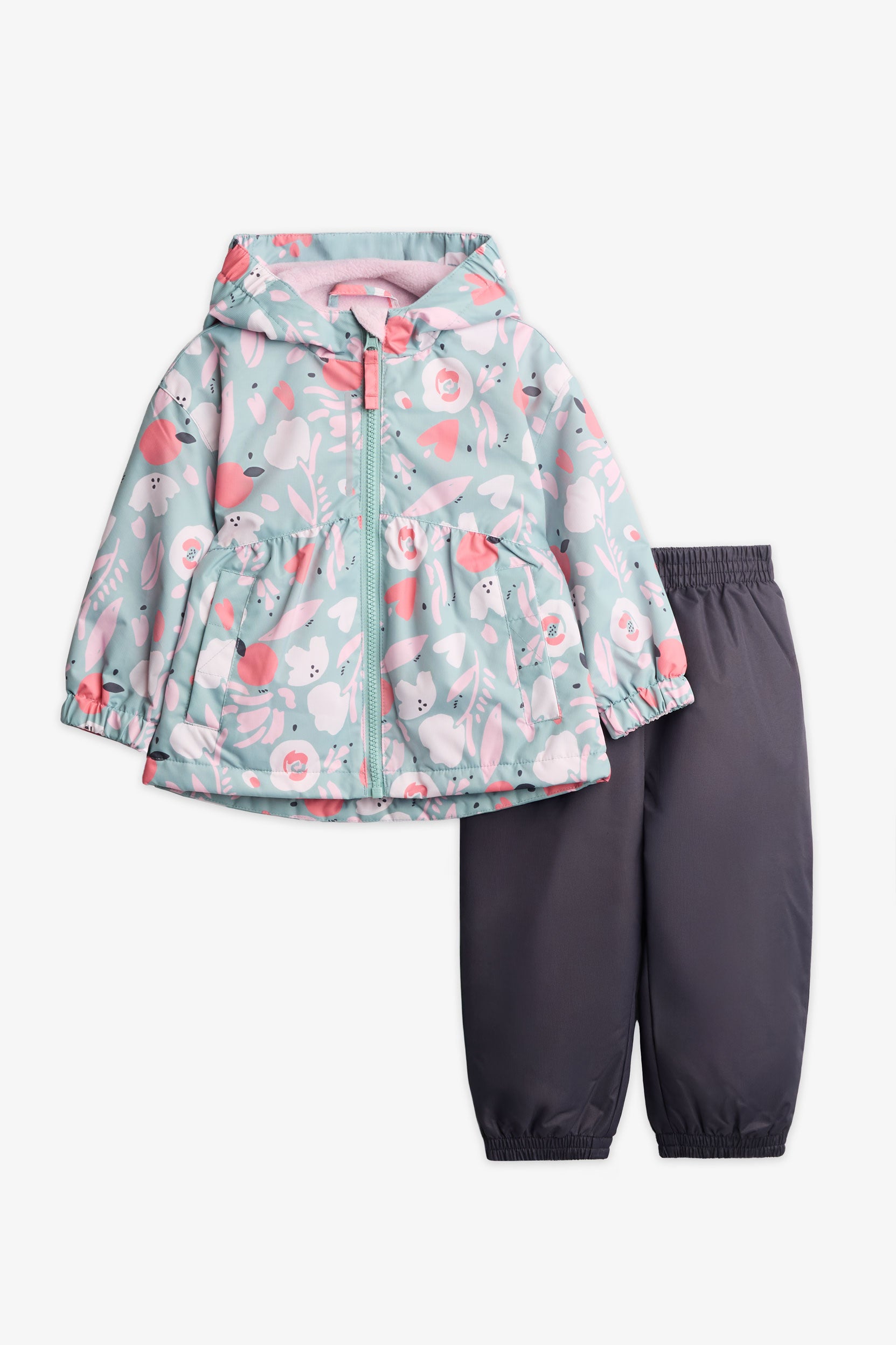 Ensemble de pluie 2-pièces mi-saison - Bébé fille && AQUA/MULTI
