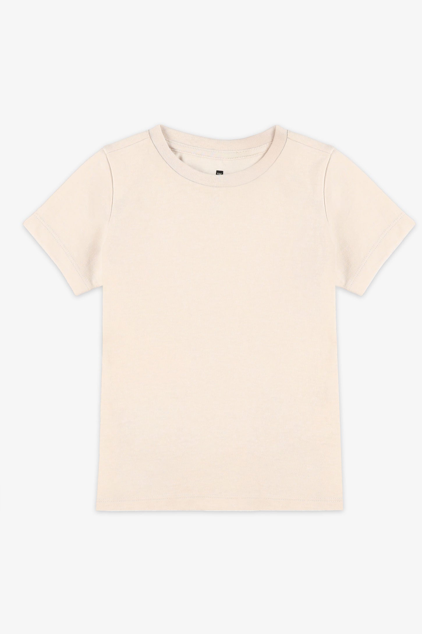 T-shirt col rond coton - Enfant fille && BEIGE