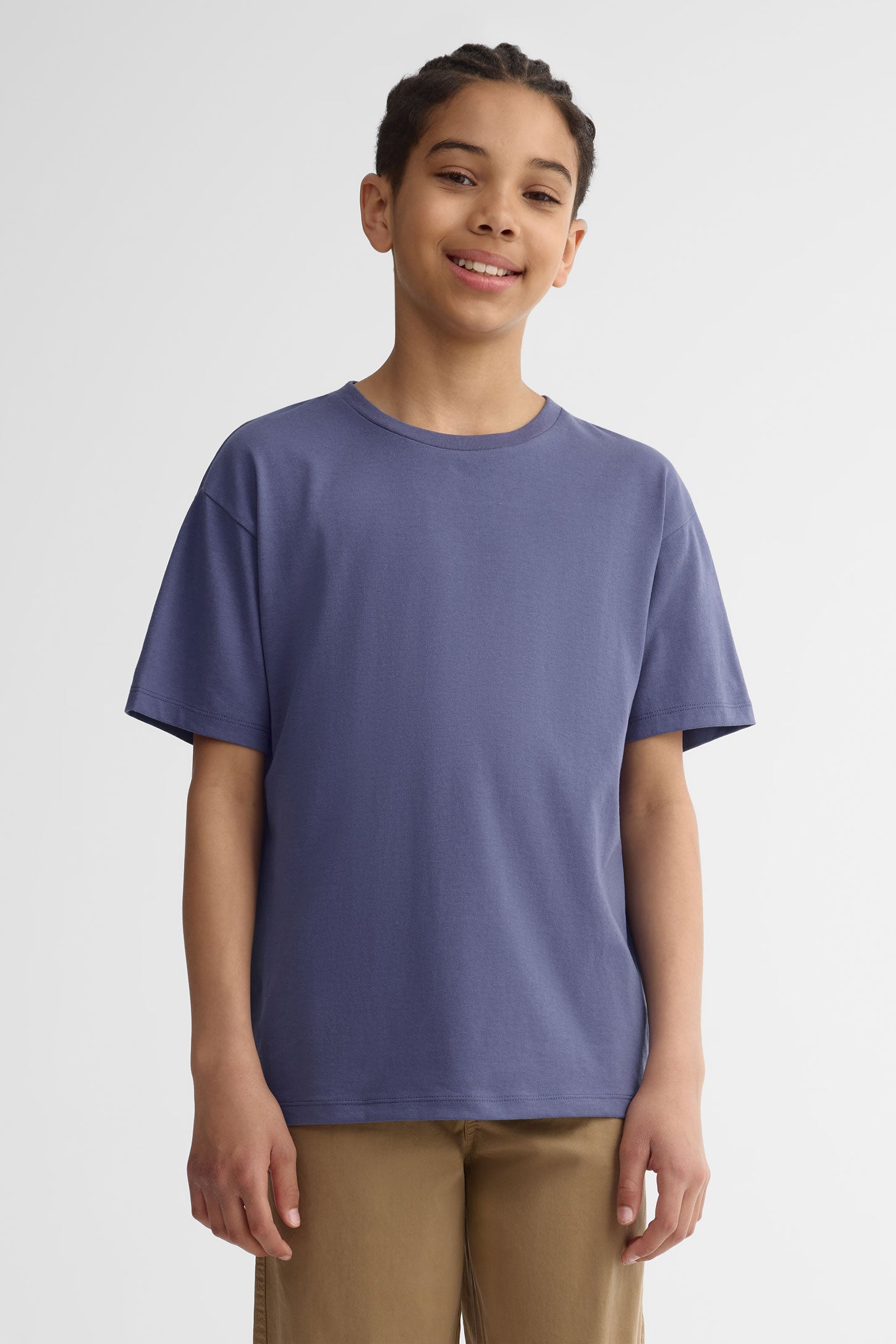 T-shirt col rond coton - Ado garçon && BLEU