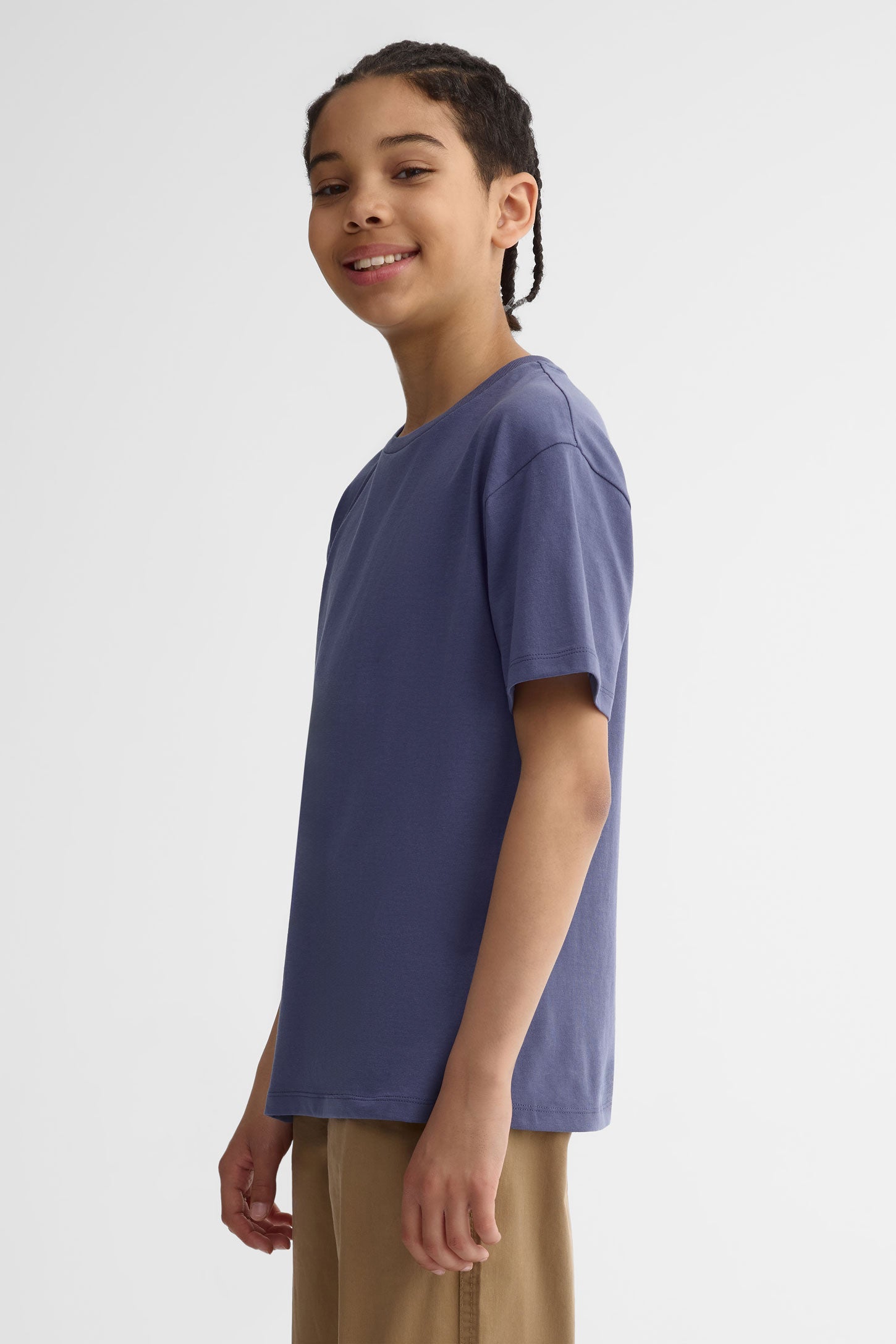 T-shirt col rond coton - Ado garçon && BLEU