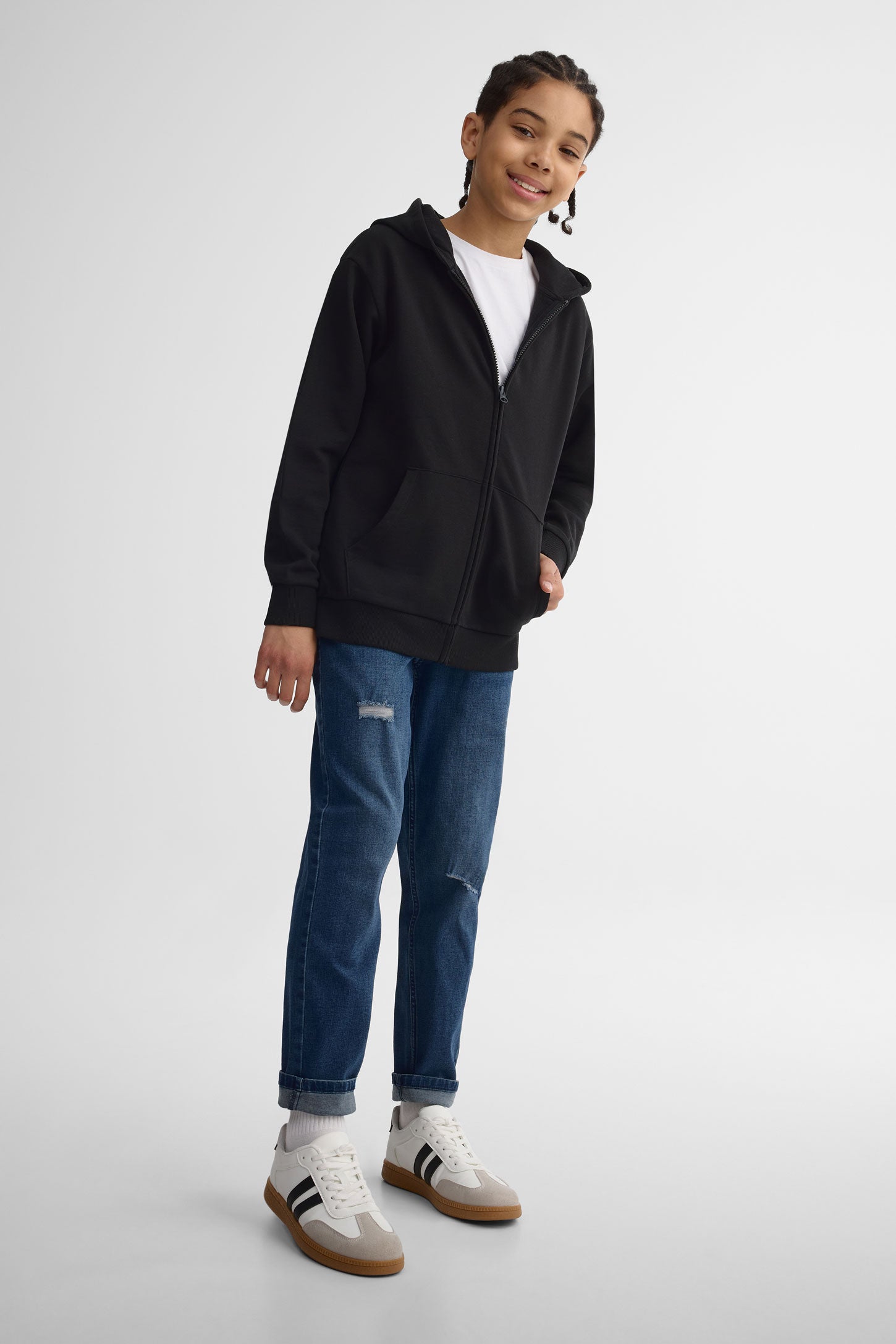 Veste ouaté à capuchon - Ado garçon && NOIR