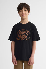 T-shirt col rond coton, 2/25$ - Ado garçon && NOIR