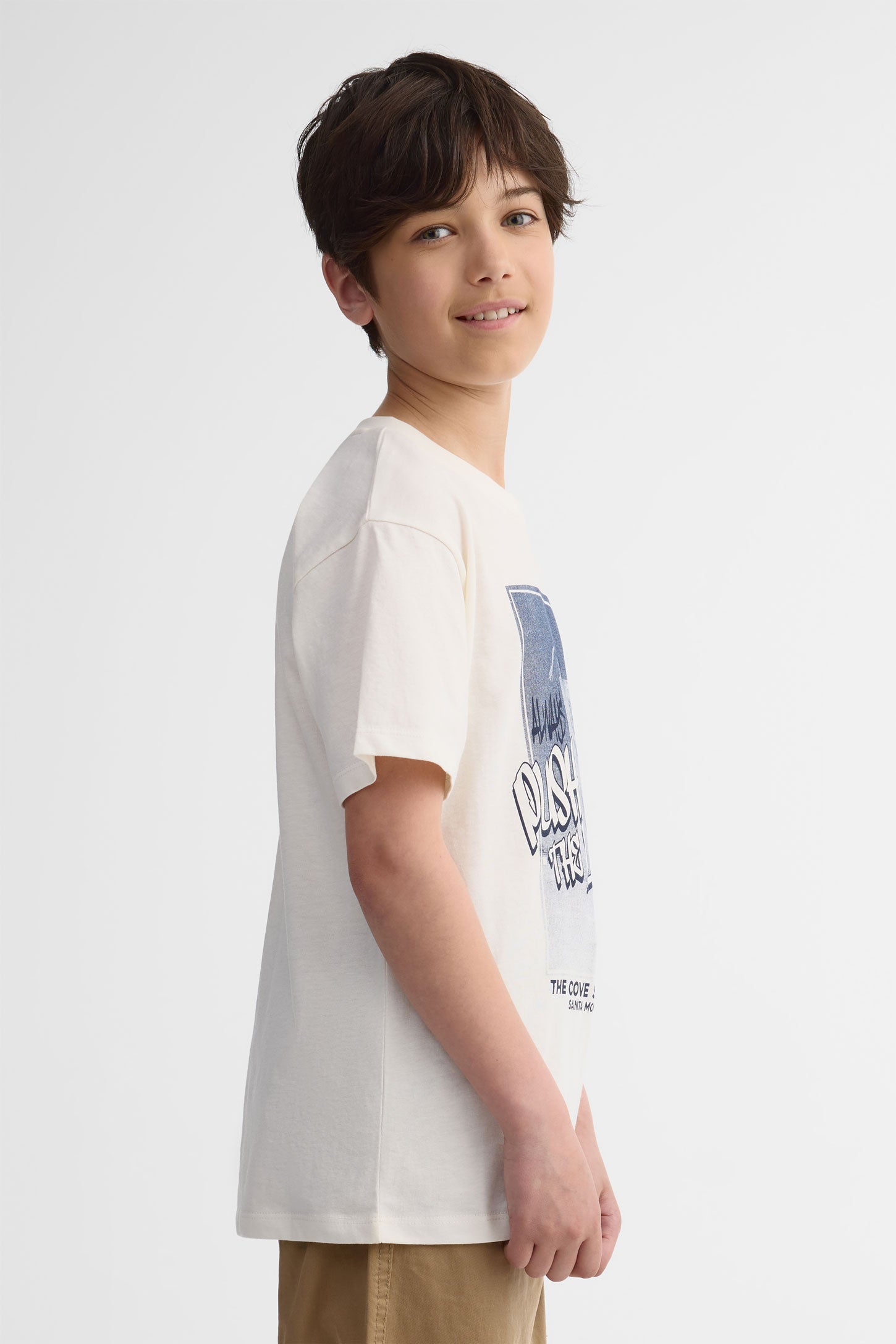 T-shirt col rond coton, 2/25$ - Ado garçon && CREME