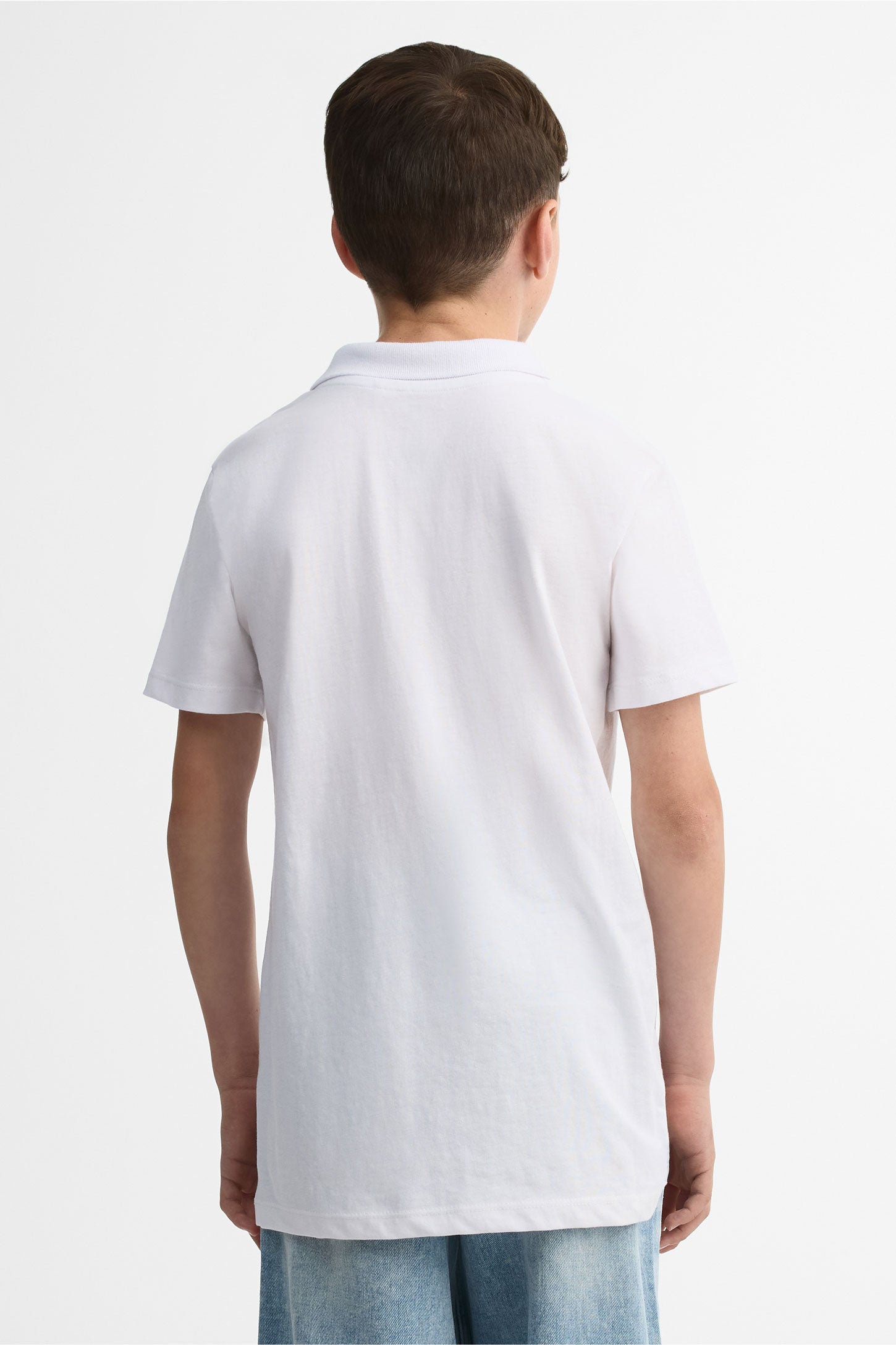 Polo manches courtes coton - Ado garçon && BLANC
