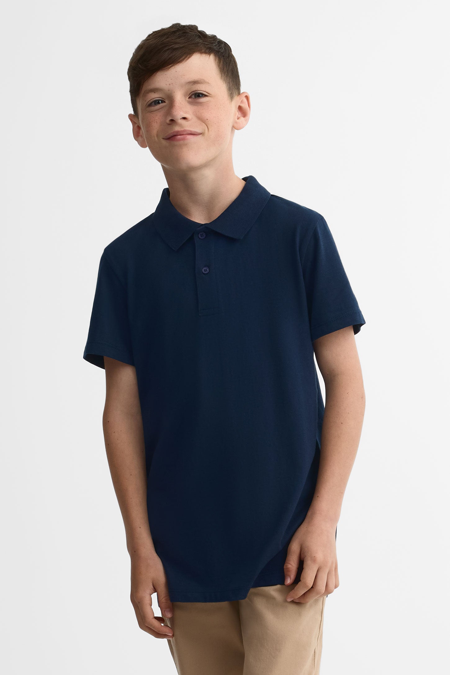Polo manches courtes coton - Ado garçon && MARIN