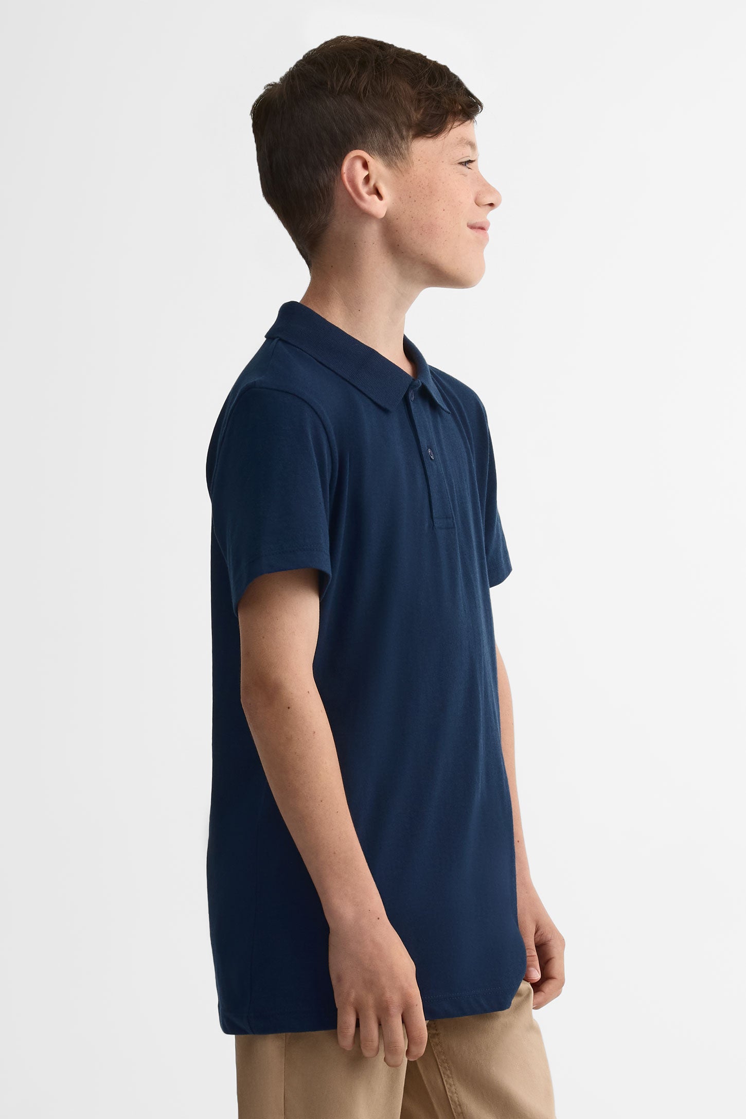 Polo manches courtes coton - Ado garçon && MARIN