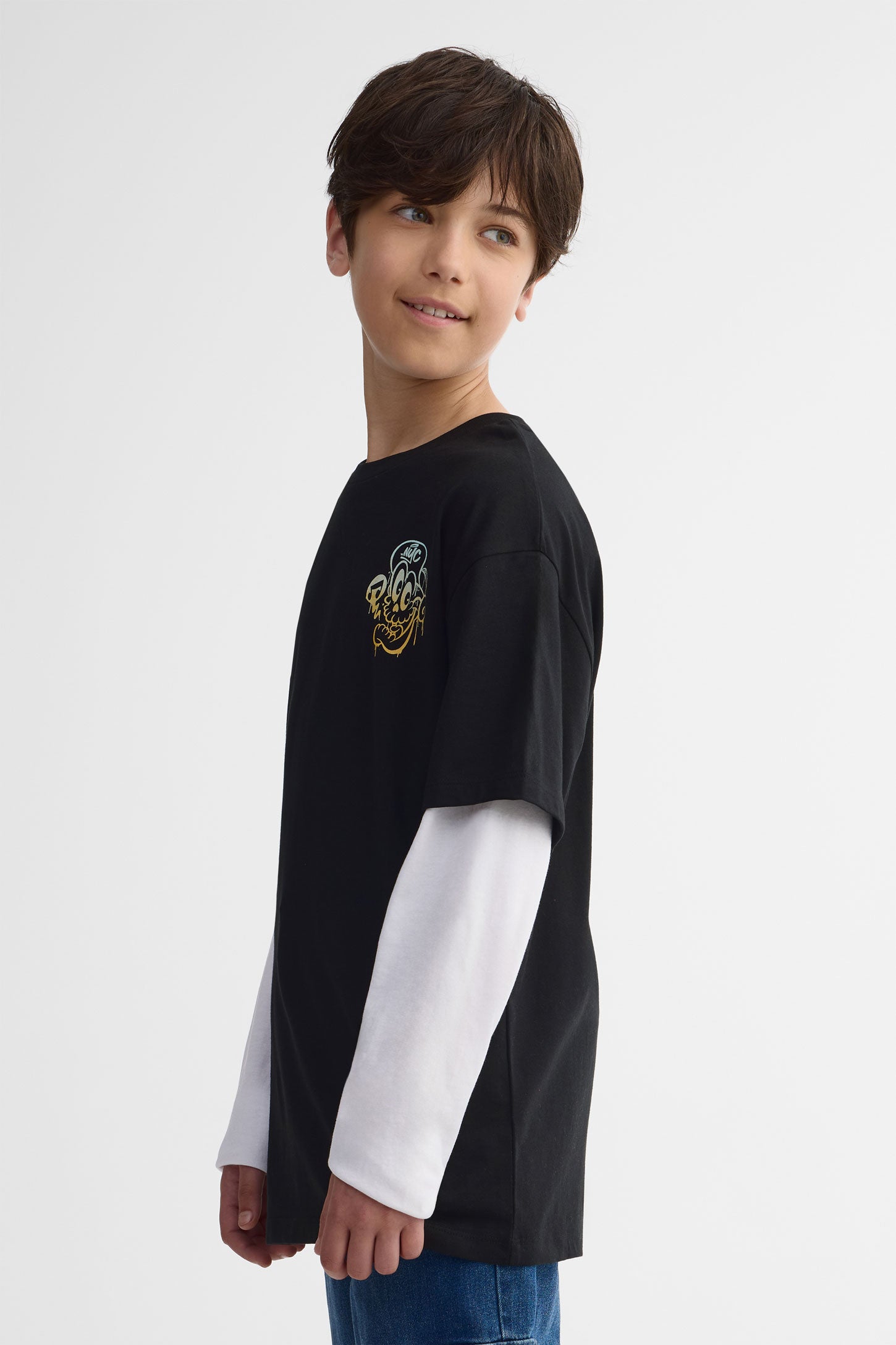 Chandail manches longues, 2/25$ - Ado garçon && NOIR