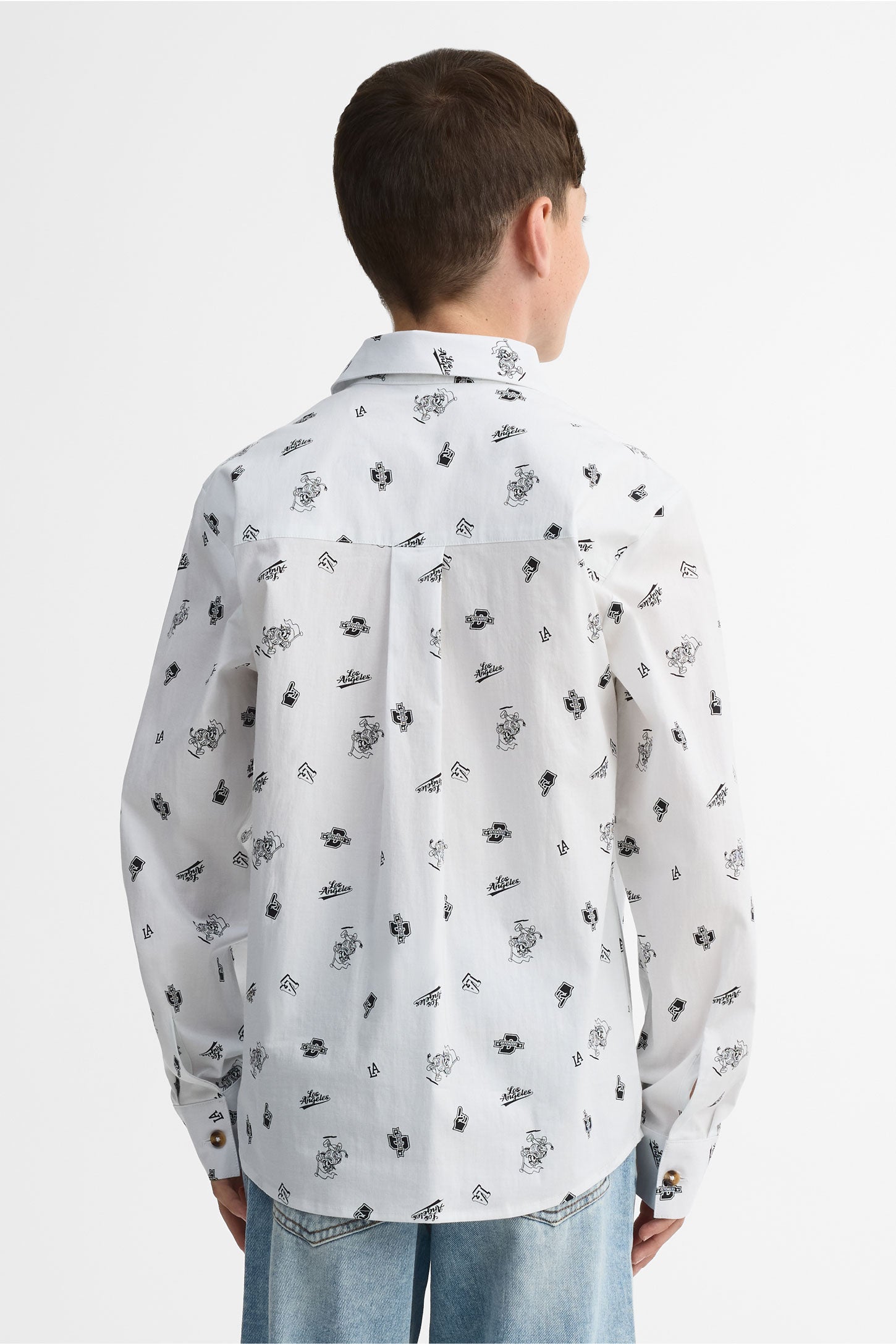 Chemise manches longues - Ado garçon && BLANC MULTI
