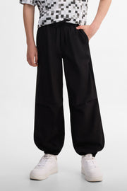 Pantalon parachute coton - Ado garçon && NOIR