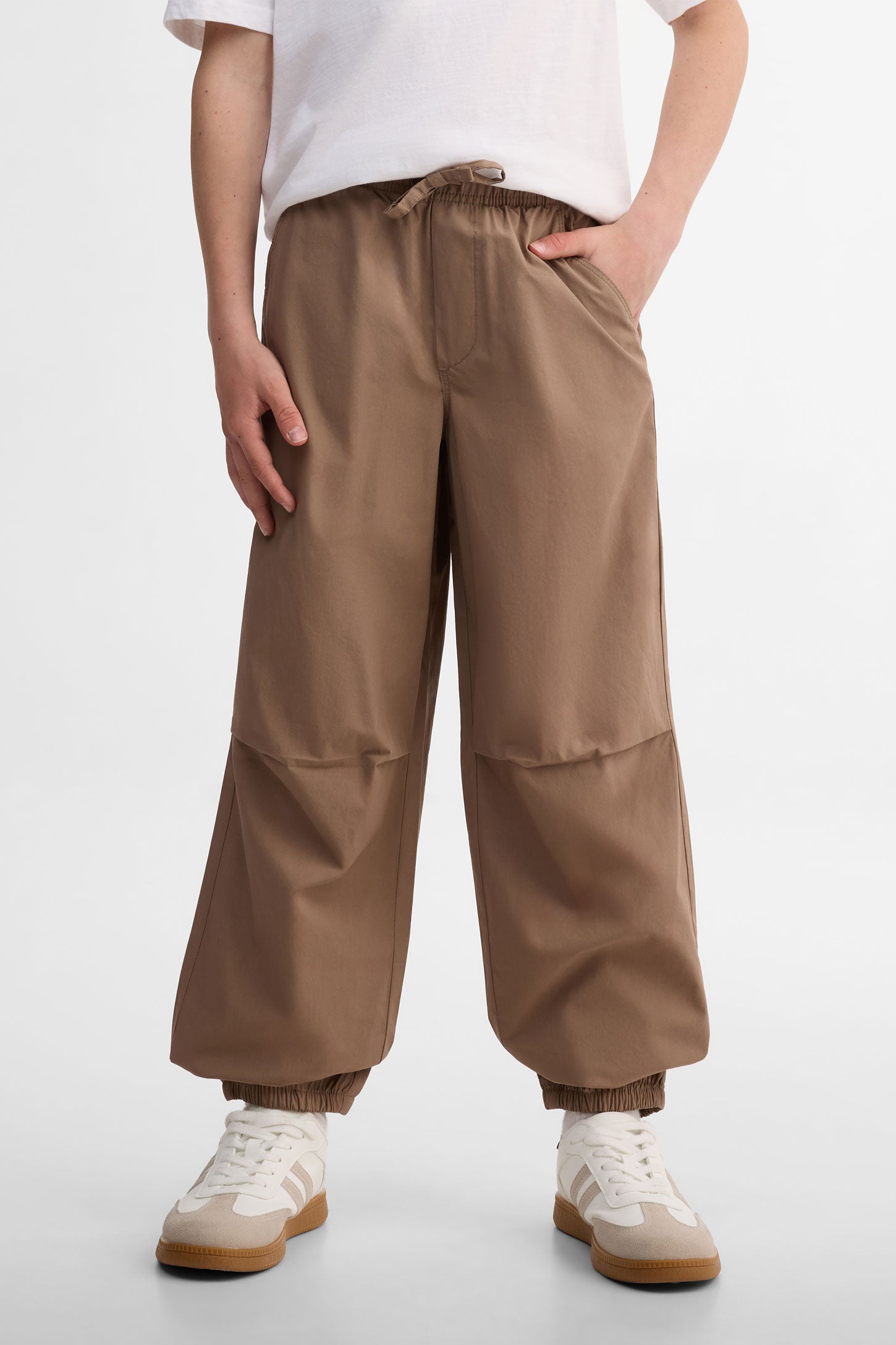 Pantalon parachute coton - Ado garçon && TAUPE