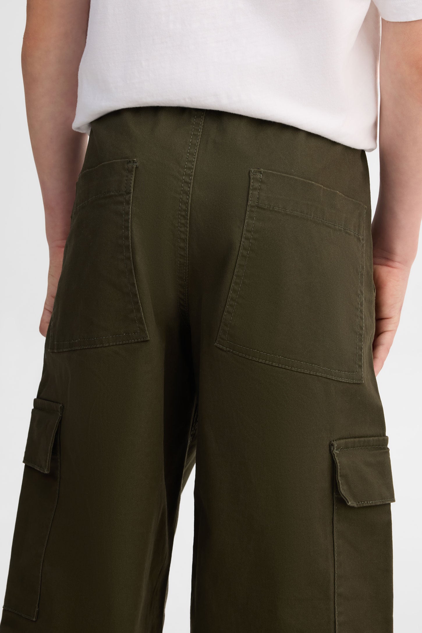 Pantalon cargo en twill, 2/50$ - Ado garçon && VERT FONCE