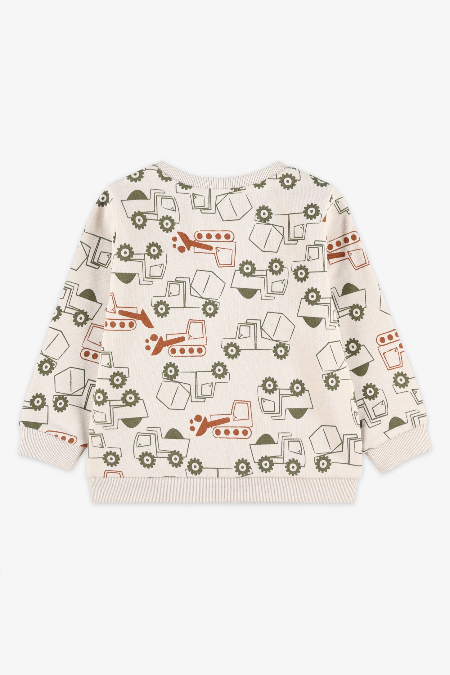 Chandail col rond coton ouaté - Bébé garçon && BEIGE/MULTI