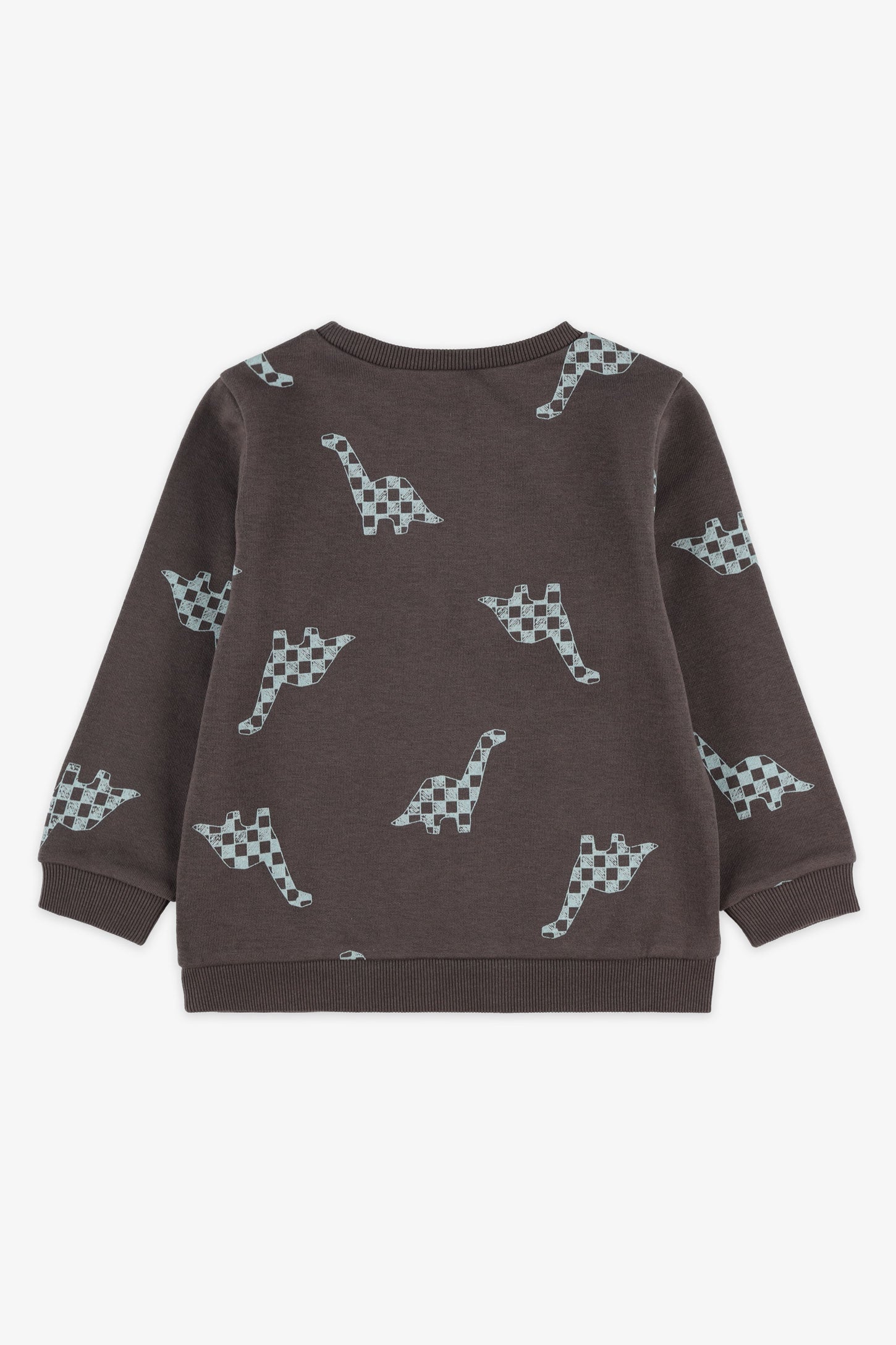 Chandail col rond coton ouaté - Bébé garçon && CHARBON/MULTI