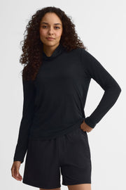 Chandail col montant lyocell - Femme && NOIR
