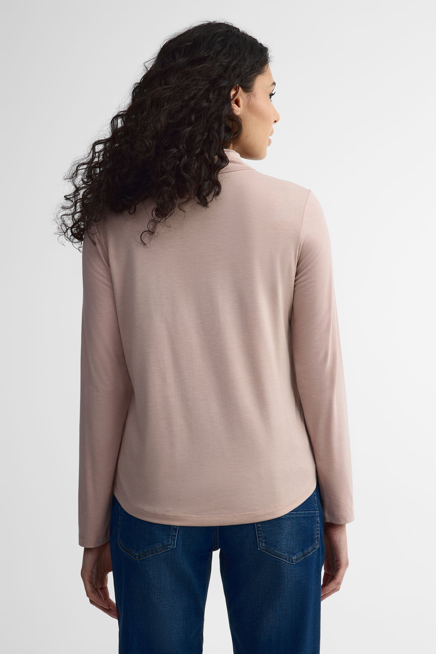 Chandail col montant lyocell - Femme && ROSE