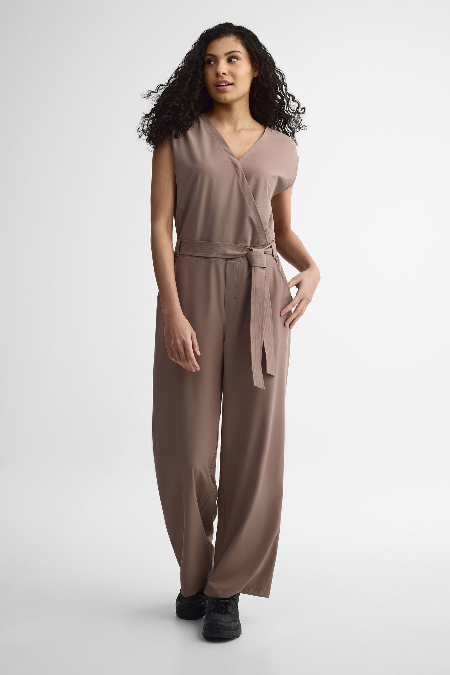 Combinaison ajustée col en V - Femme && TAUPE