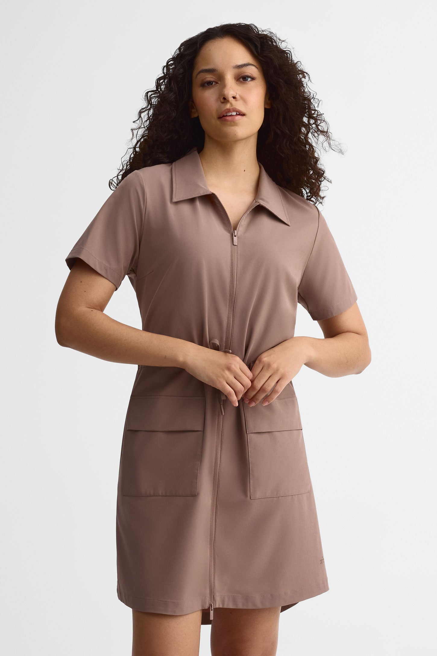 Robe manches courtes - Femme && TAUPE