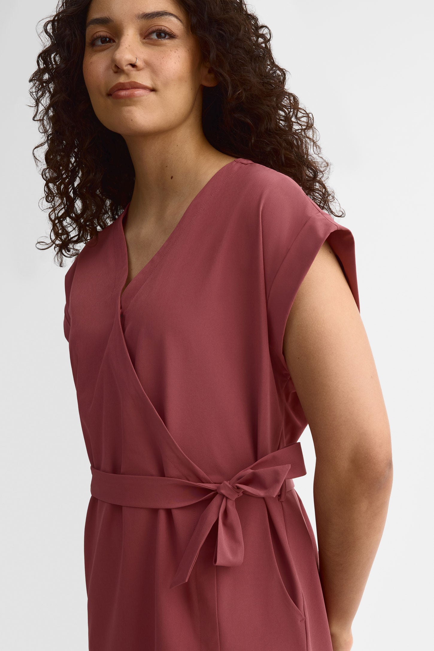 Robe portefeuille - Femme && BOURGOGNE