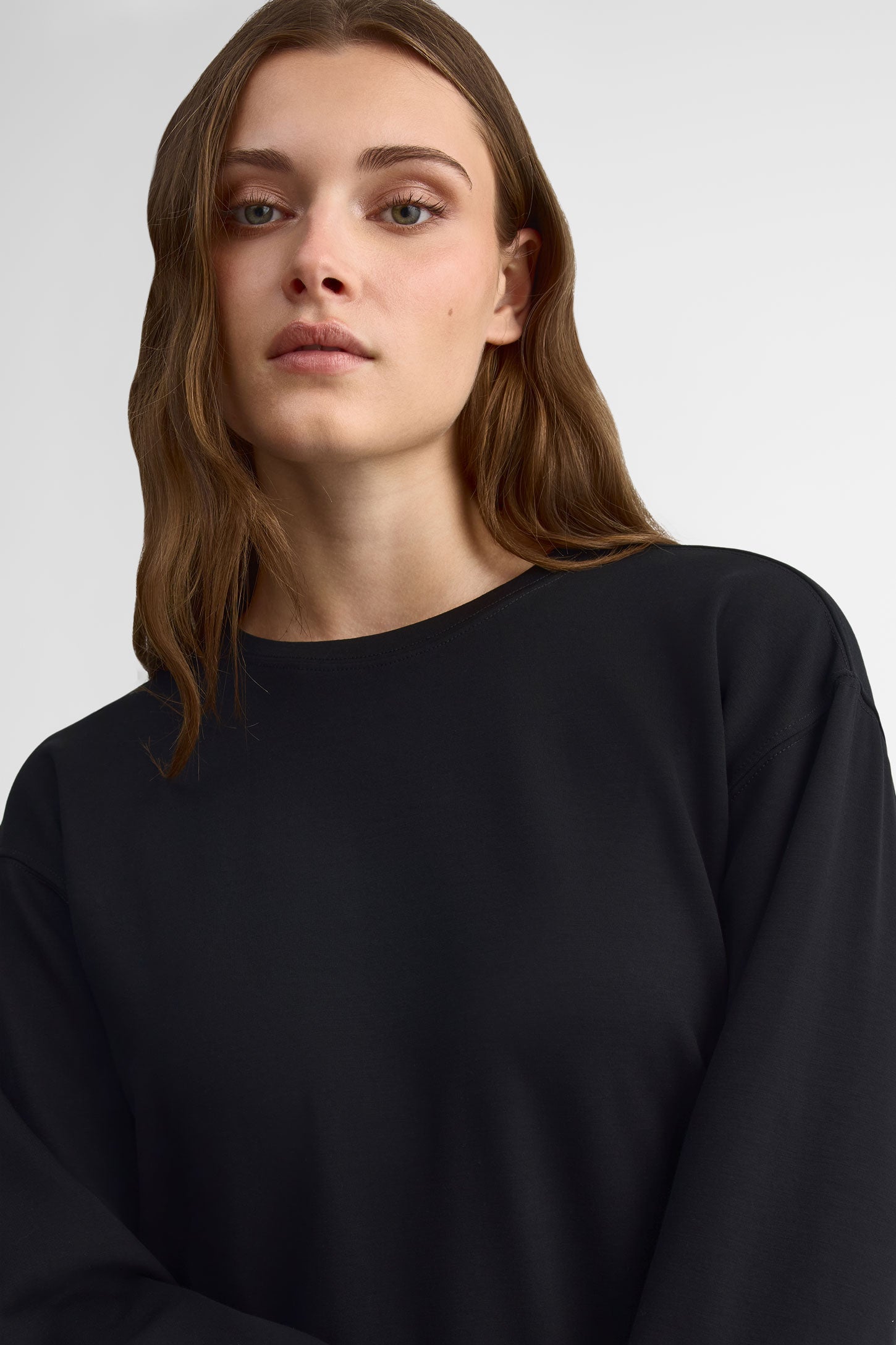 Chandail col rond modal - Femme && NOIR