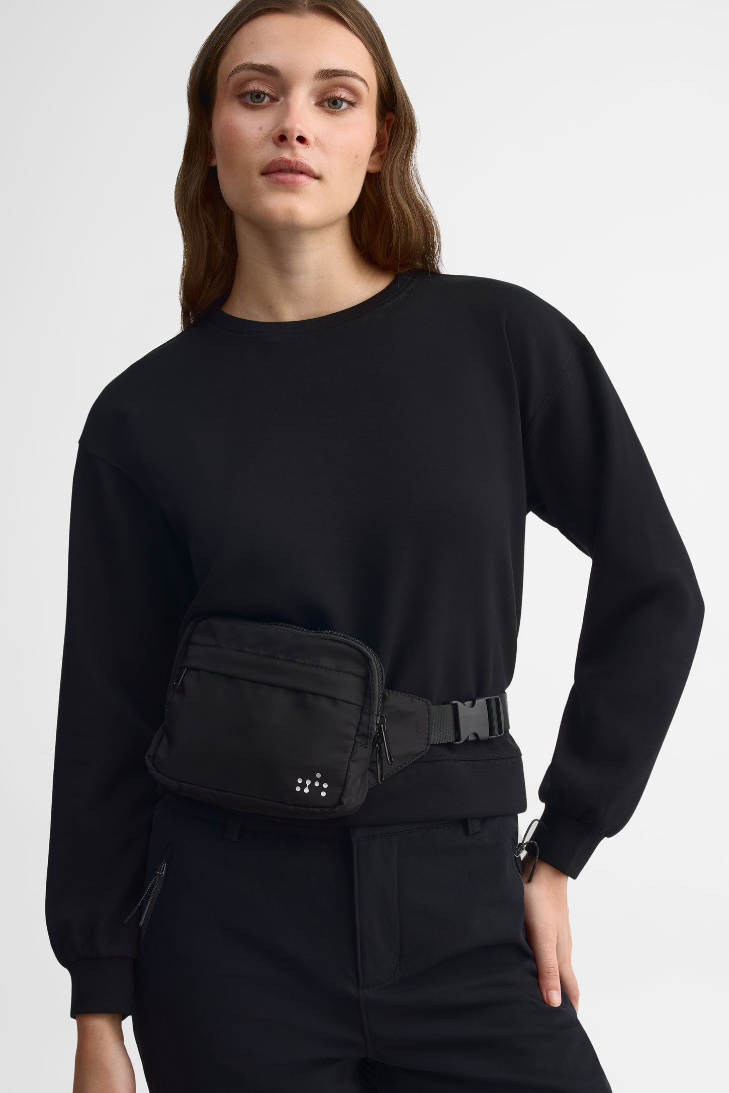 Sac banane en nylon avec poches zippées - Femme && NOIR