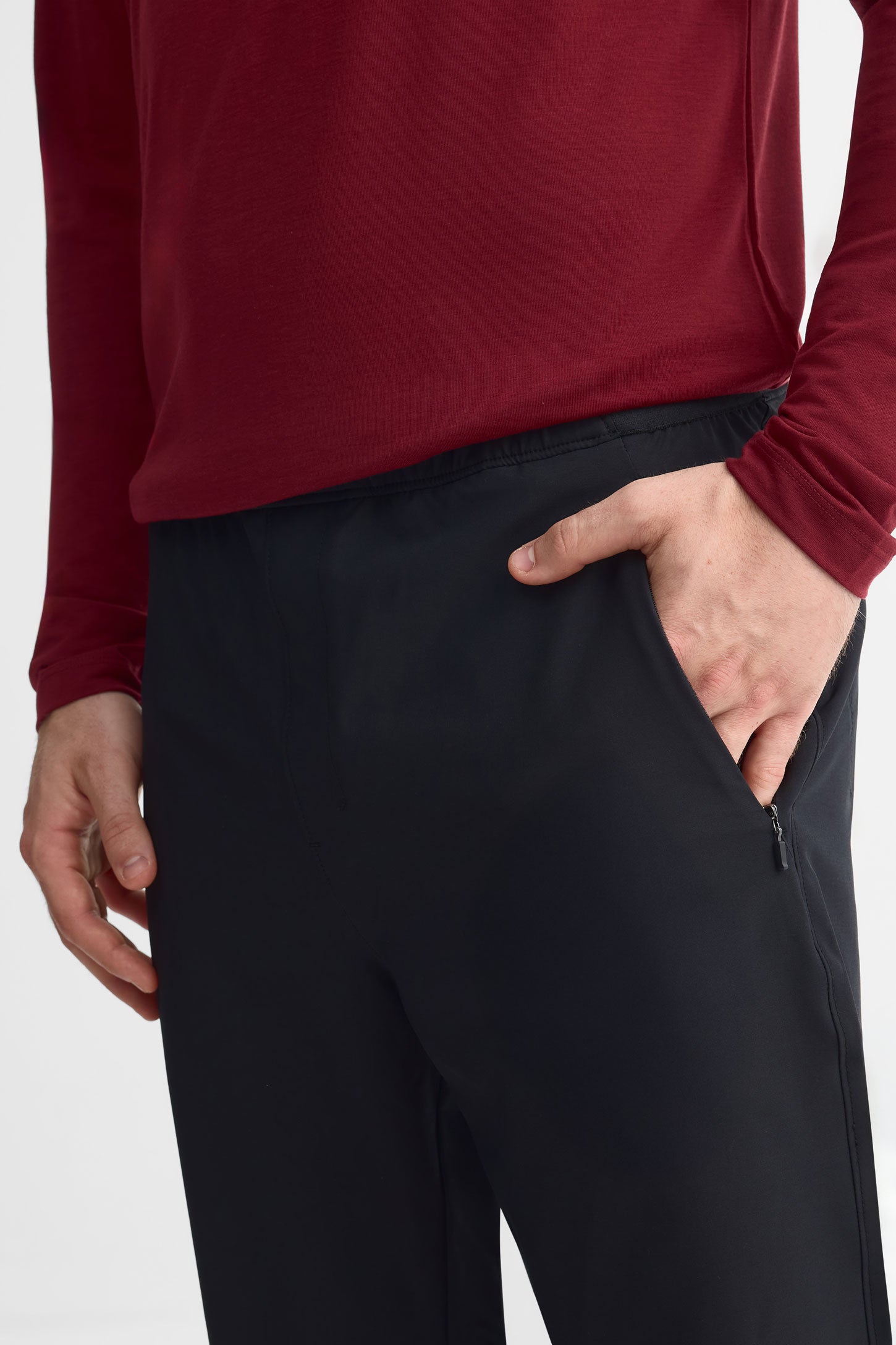 Pantalon taille élastique - Homme && NOIR