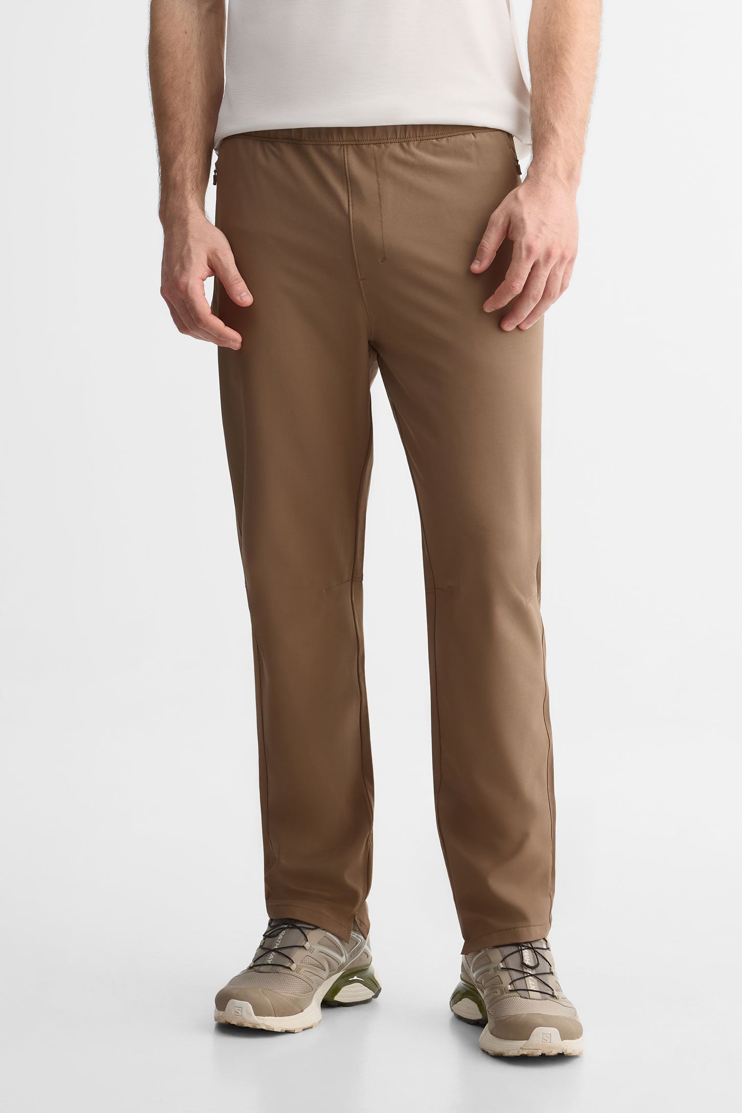 Pantalon taille élastique - Homme && BRUN