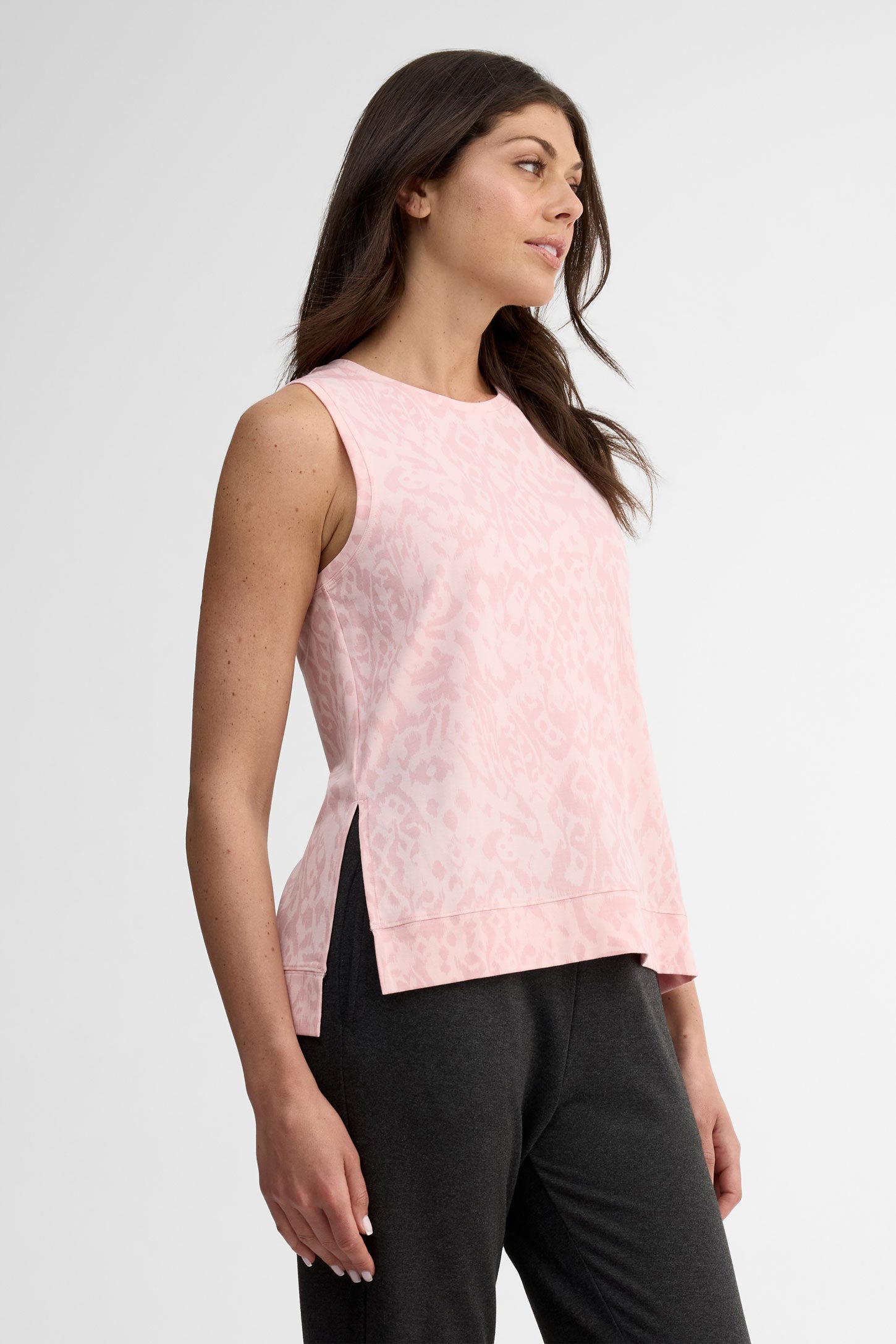 Camisole col rond en modal - Femme && ROSE MULTI