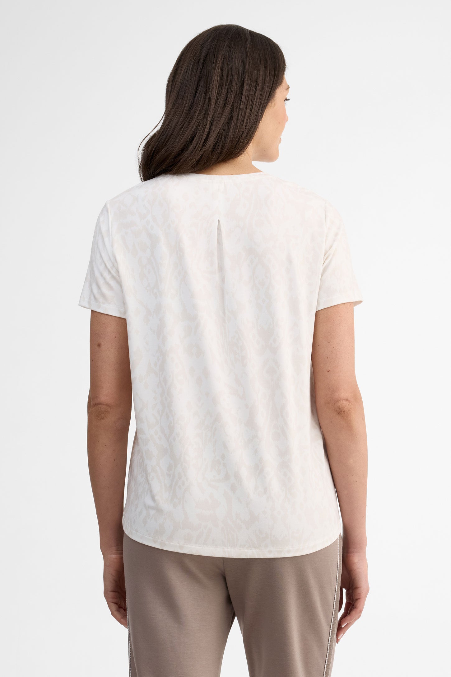 T-shirt col rond modal - Femme && BLANC CASSÉ/MULTI