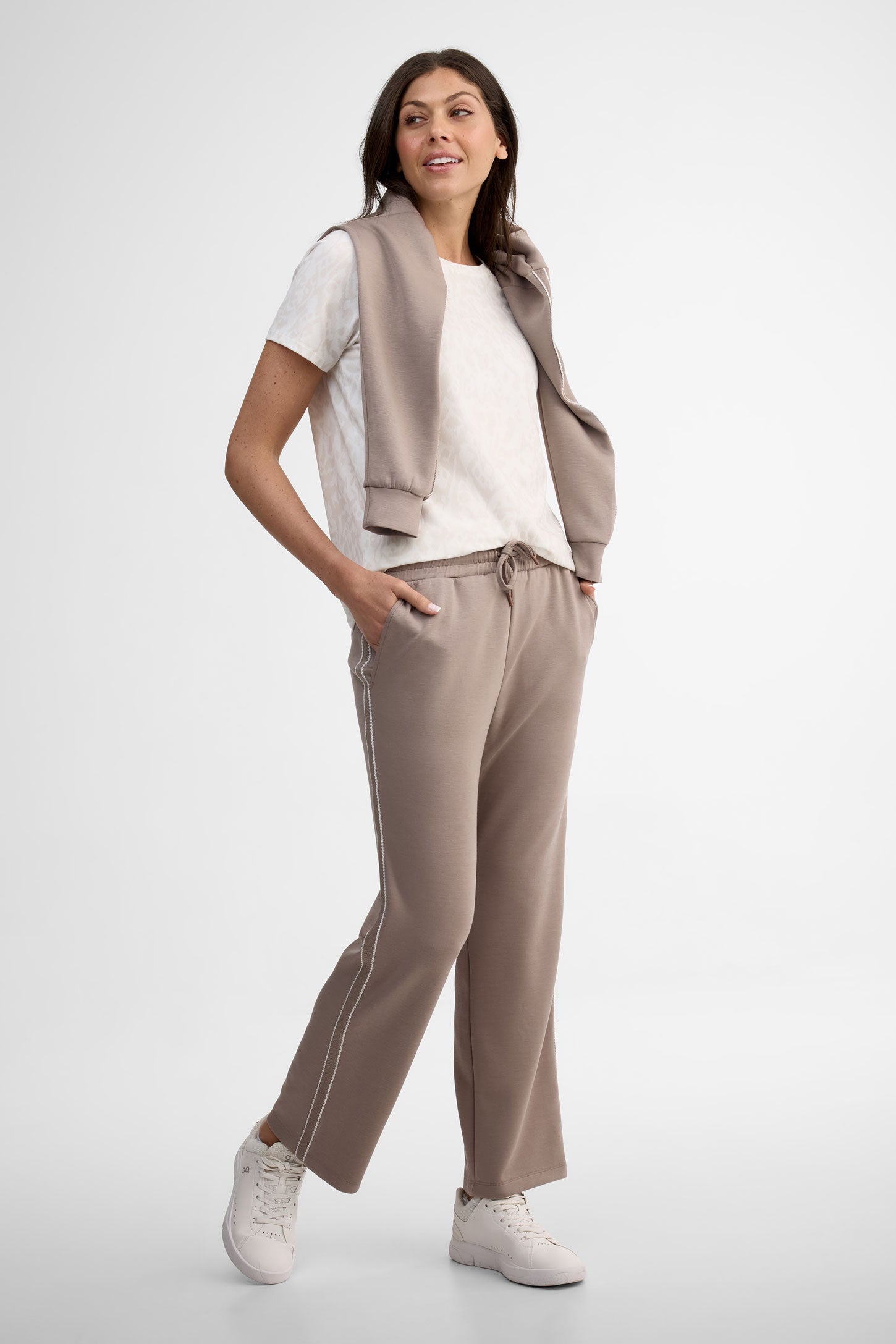 T-shirt col rond modal - Femme && BLANC CASSÉ/MULTI