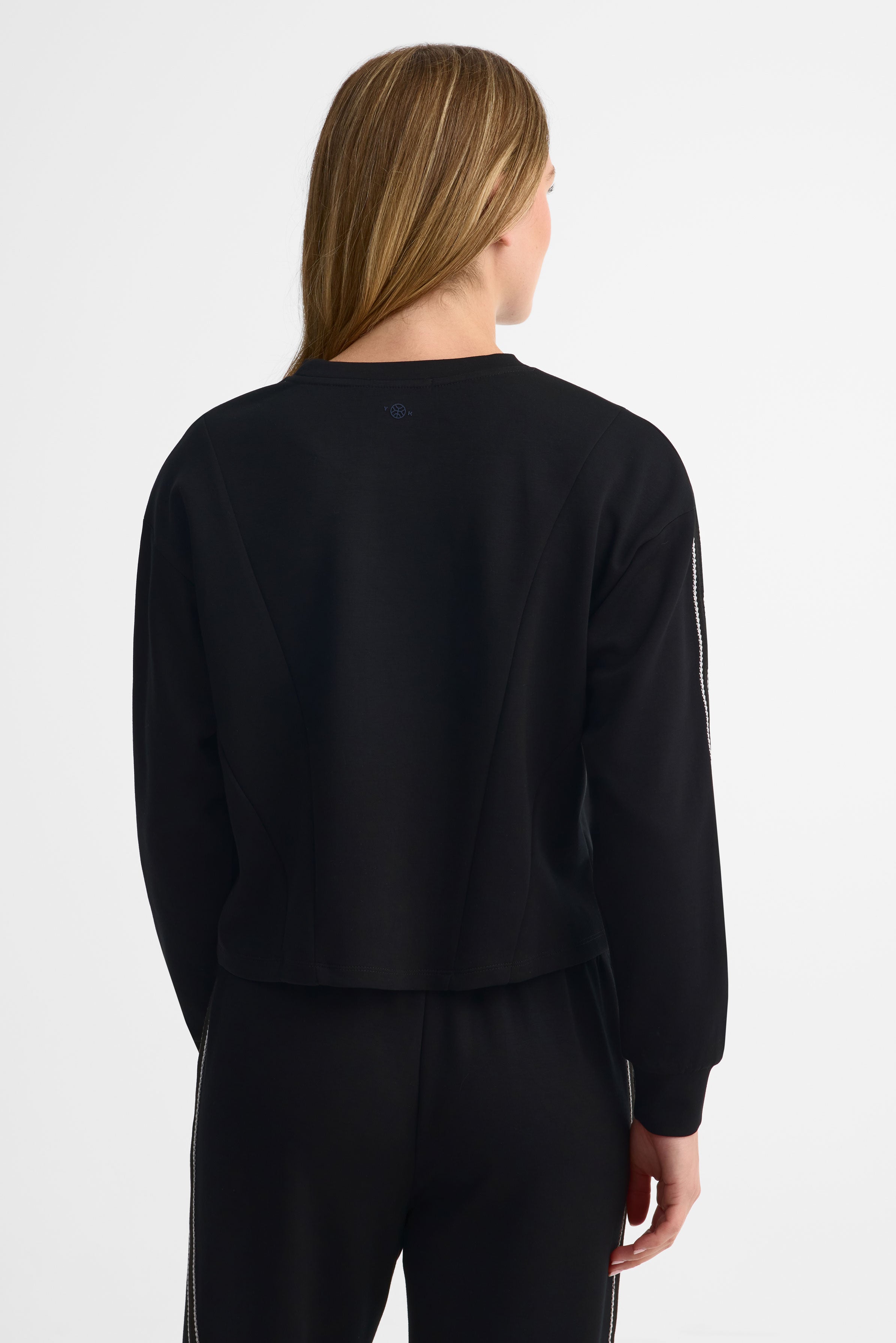 Chandail col rond modal ouaté - Femme && NOIR