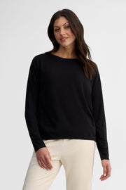 Chandail long col rond cocon - Femme && NOIR