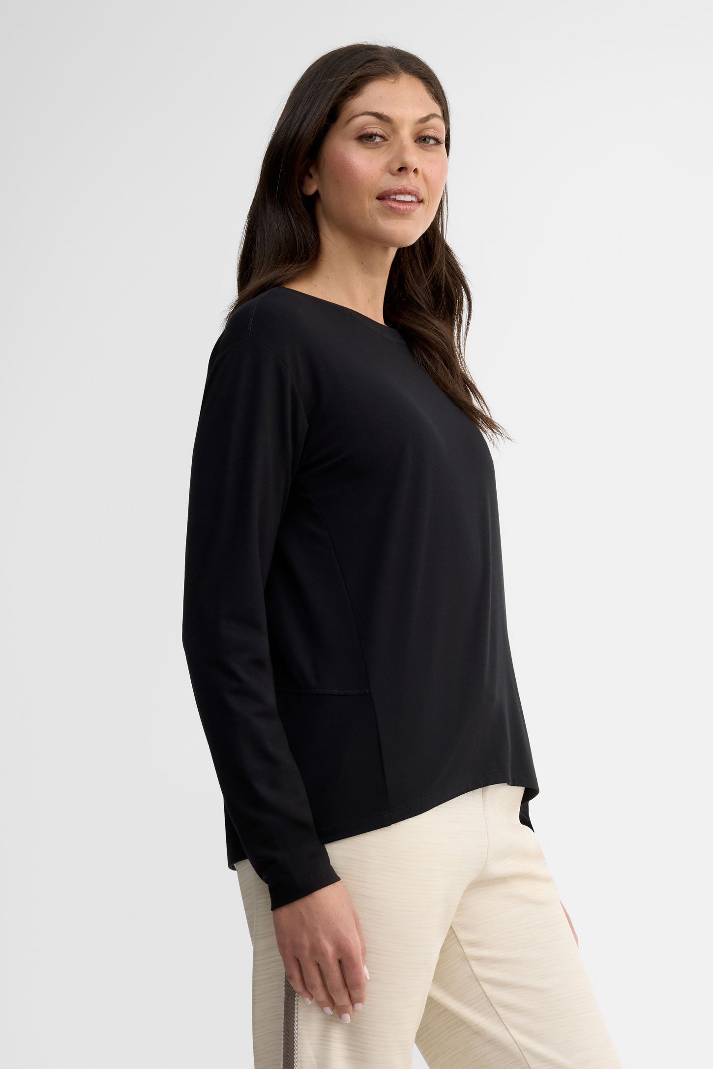 Chandail long col rond cocon - Femme && NOIR