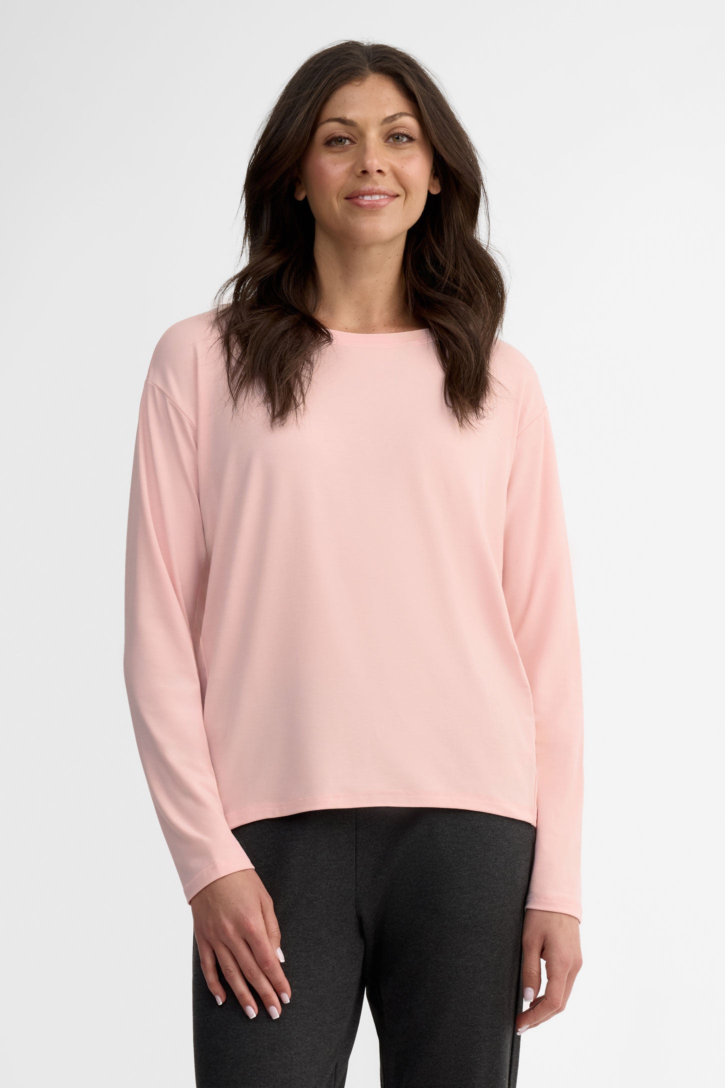 Chandail long col rond cocon - Femme && ROSE