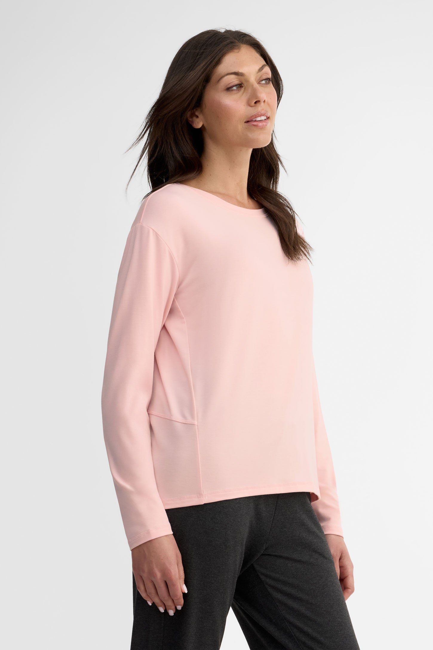 Chandail long col rond cocon - Femme && ROSE