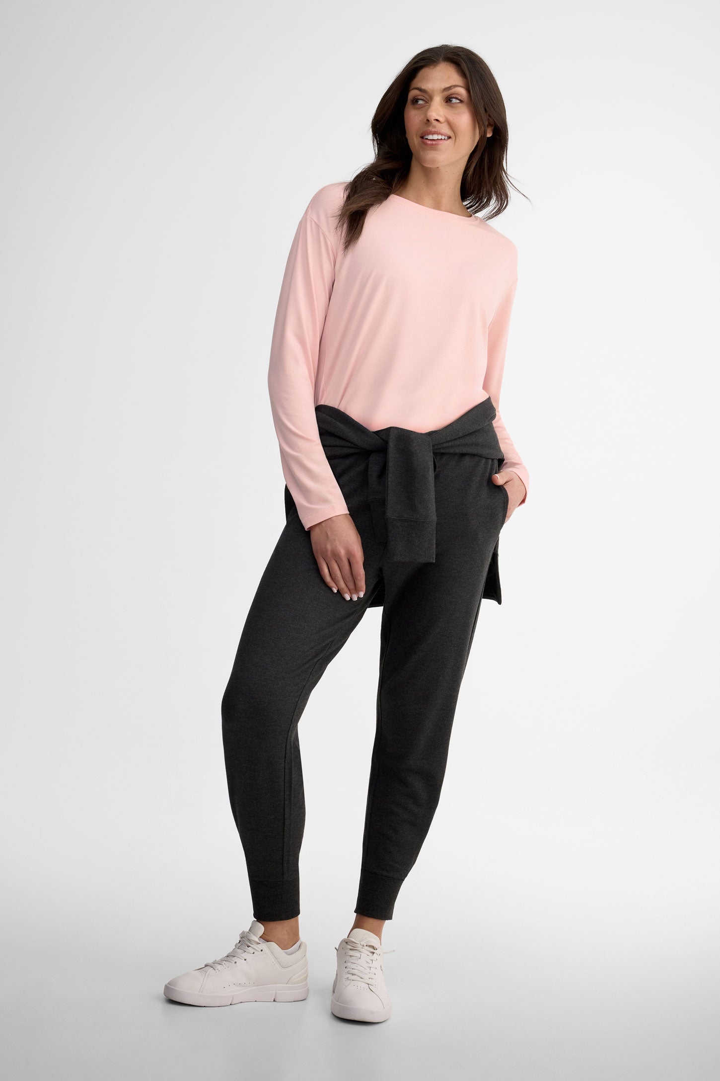 Chandail long col rond cocon - Femme && ROSE