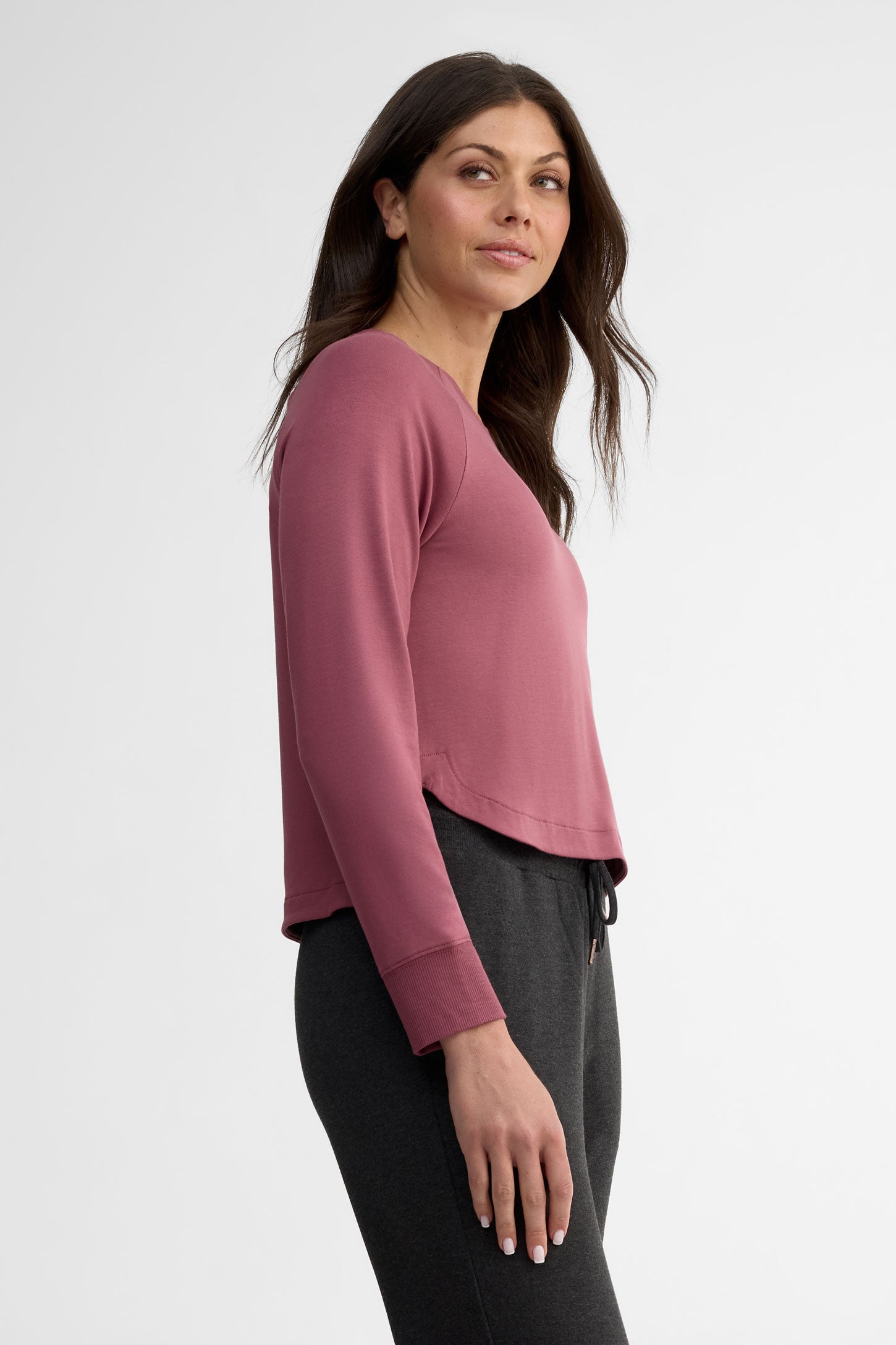 Chandail manches longues modal - Femme && BOURGOGNE