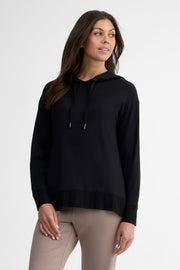 Chandail à capuchon coton ouaté - Femme && NOIR